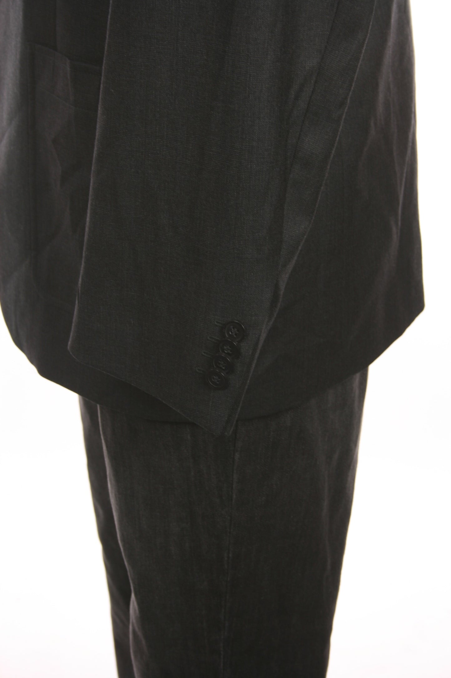 Liz Claiborne LUXE Mens Charcoal Wool/Silk Blend 2 Button Sport Coat Jacket