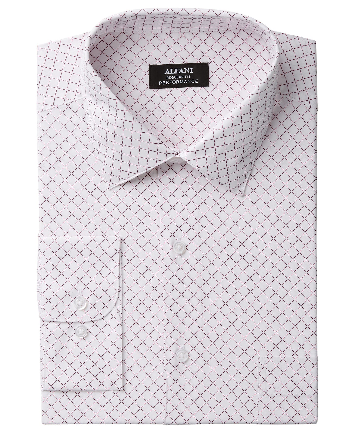 Alfani Men's Classic Regular-Fit Pink/White Dress Shirt
