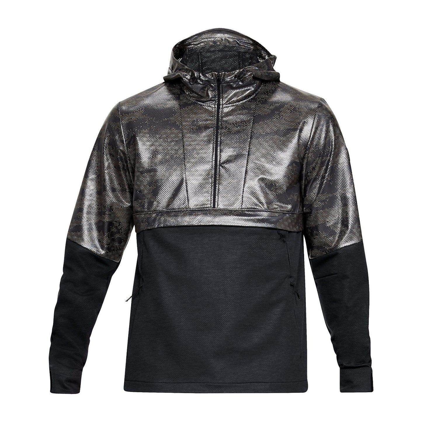 Under Armour Mens Black Color Block Hybrid Anorak Windbreaker