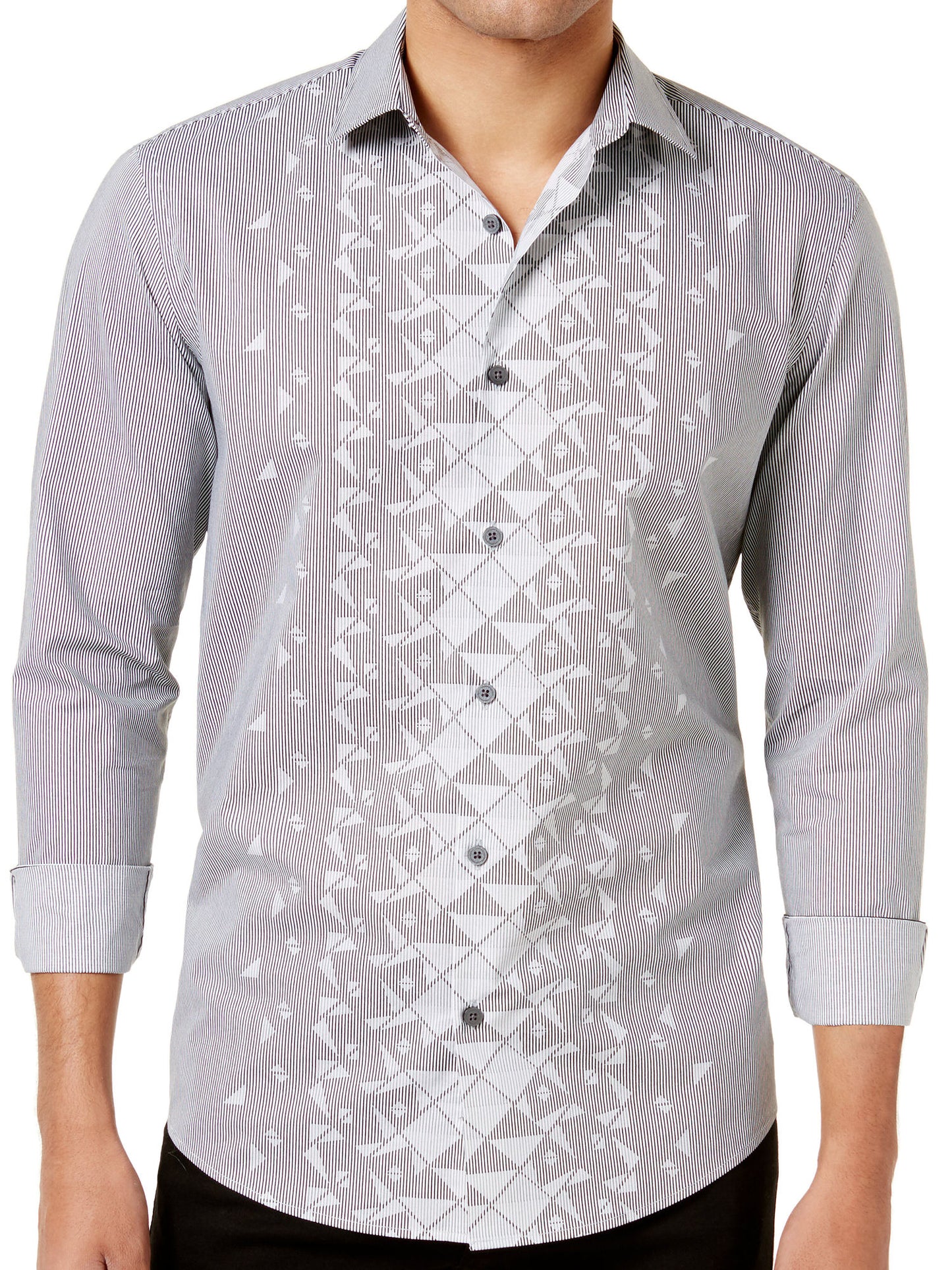 Alfani Mens White Button Down Shirt
