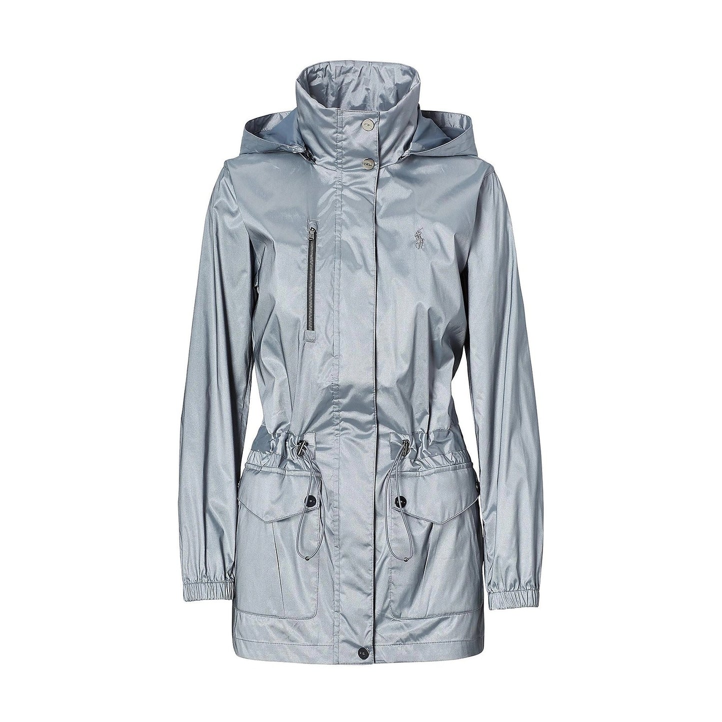 Polo Golf Ralph Lauren Womens Mercury Silver Full-Zip Hooded Jacket