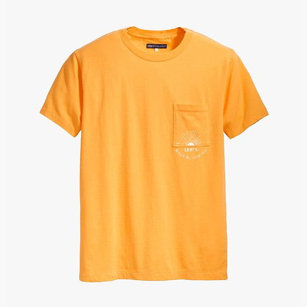 Levi's Men's Sunshine Made & Crafted Pocket Tee Cotton Cashmere Crew T-Shirt