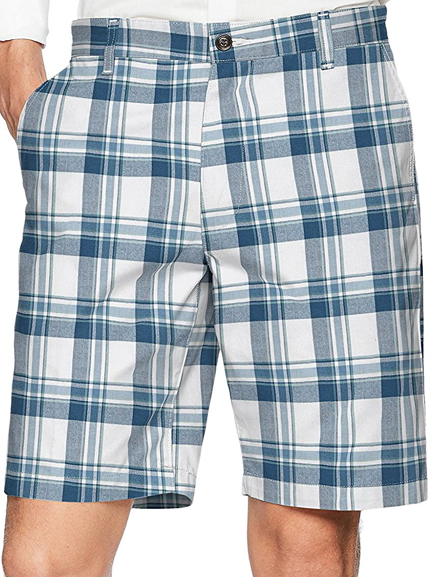 Dockers Mens Blue Flat Front Walking Shorts