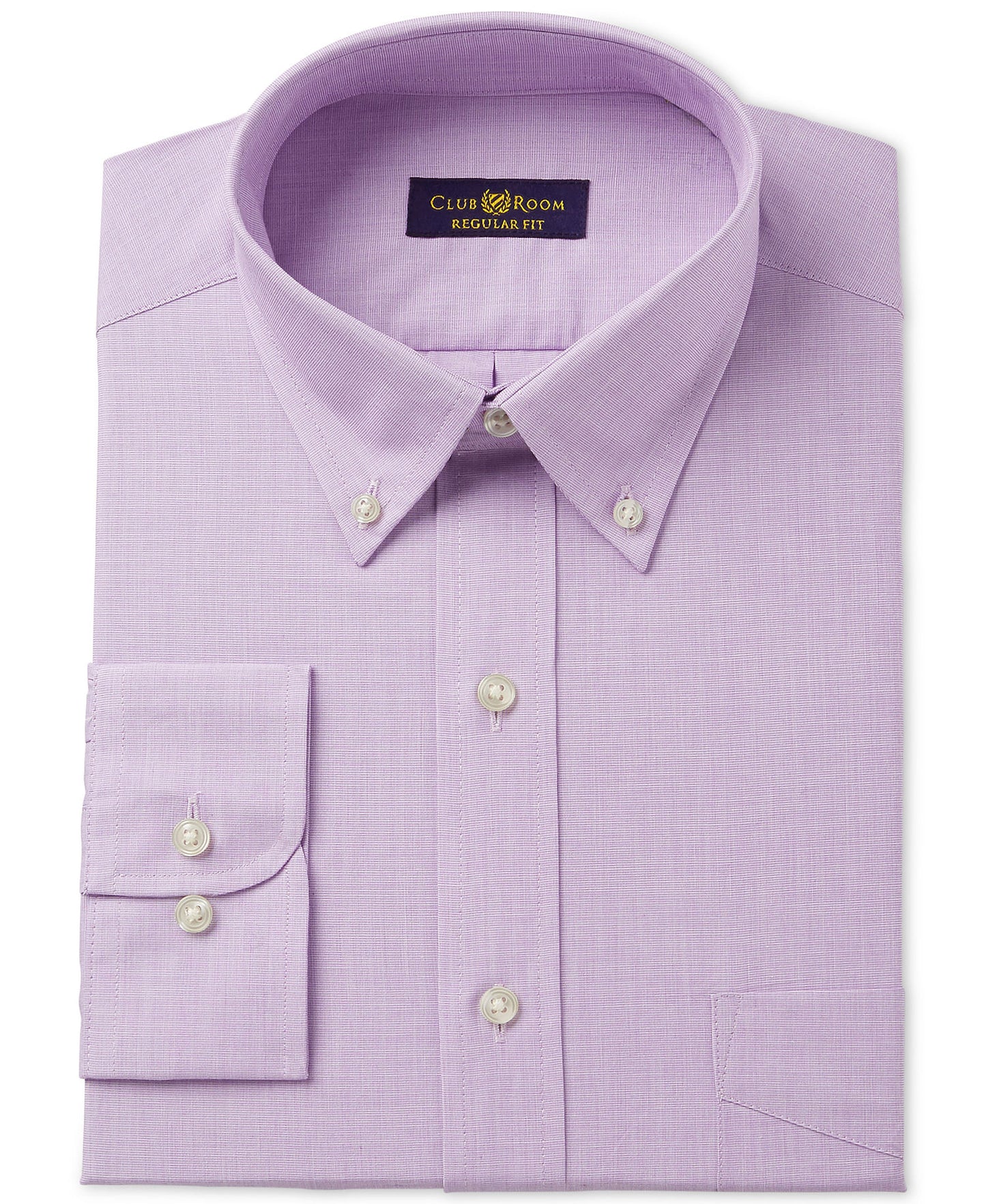 Club Room Estate Men's Classic-Fit Wrinkle Resistant Lavender Dress Shirt