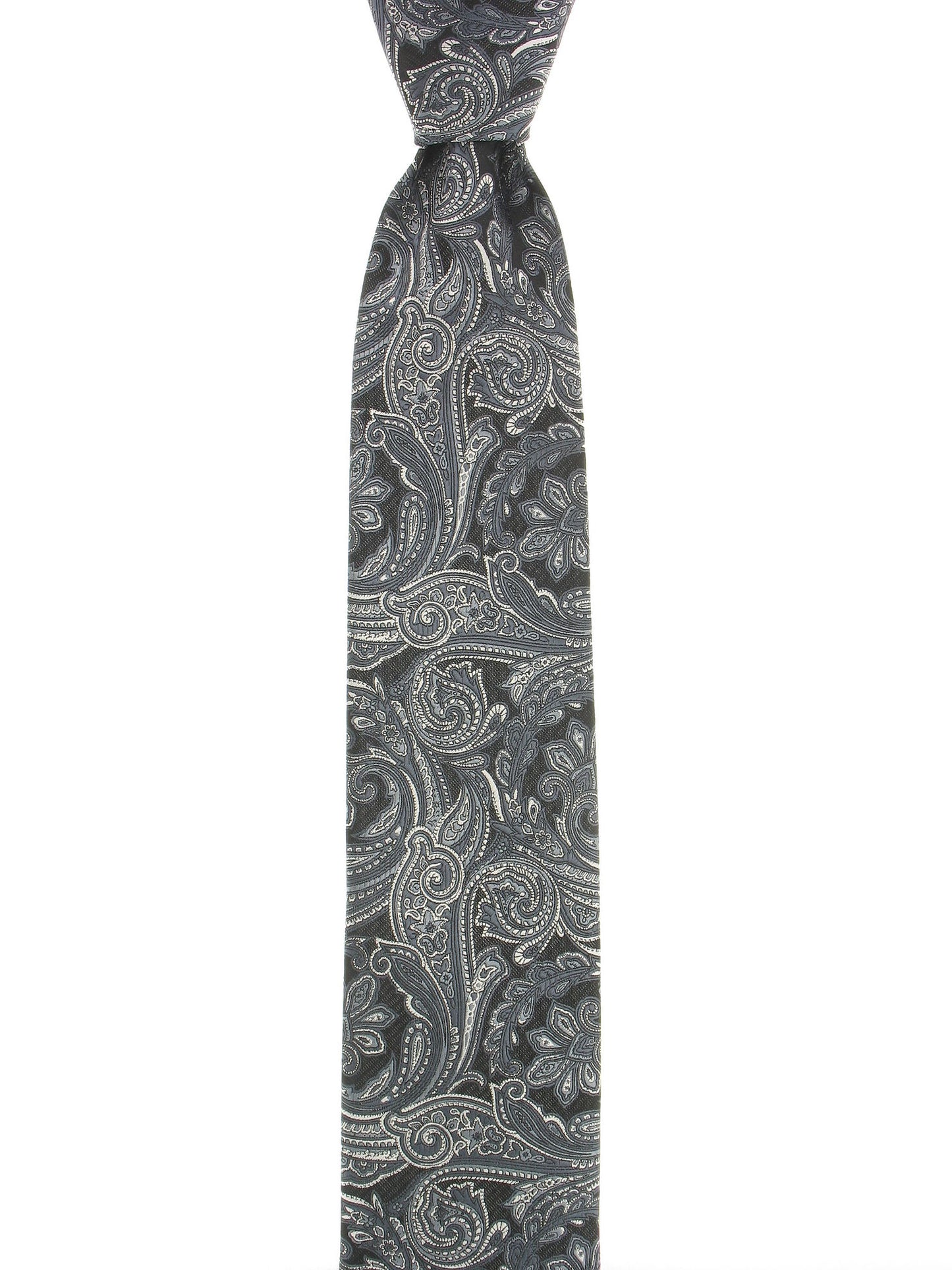 Geoffrey Beene Men's Black & Gray Paisley Tie