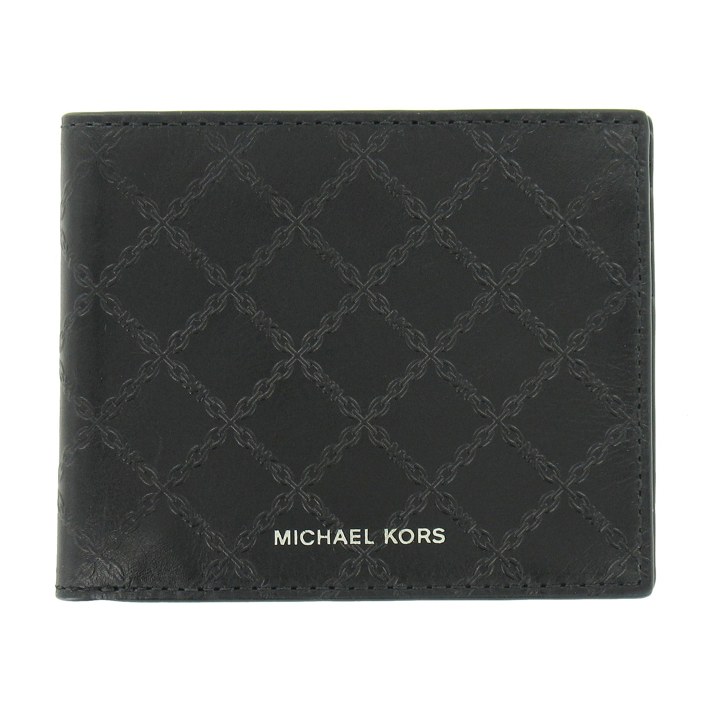 Michael Kors Andy Mens Black Leatehr 2 Slim Billfold Bi-Fold Wallet