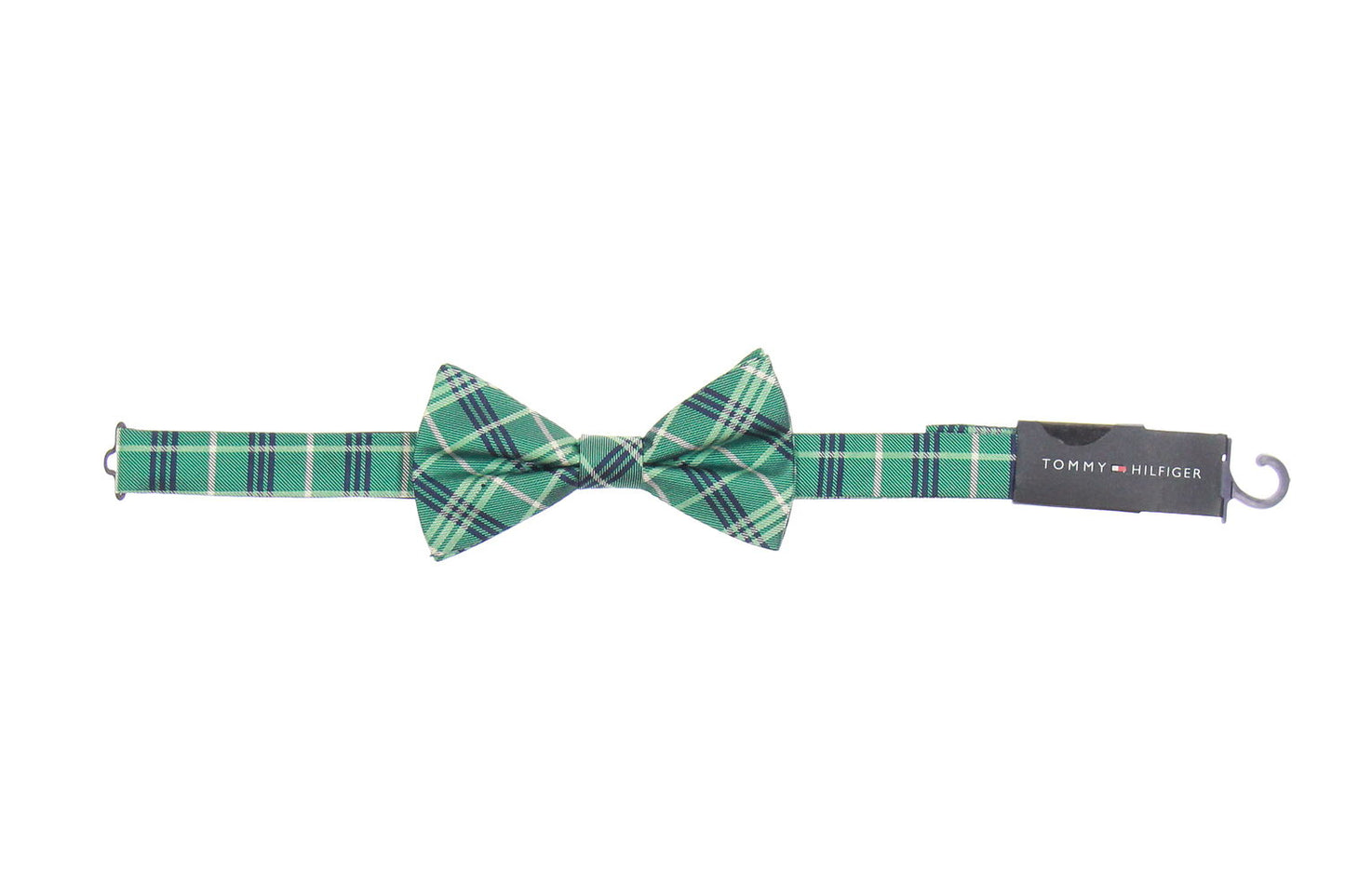Tommy Hilfiger Men's Teal Plaid Pre-Tied Bow Tie