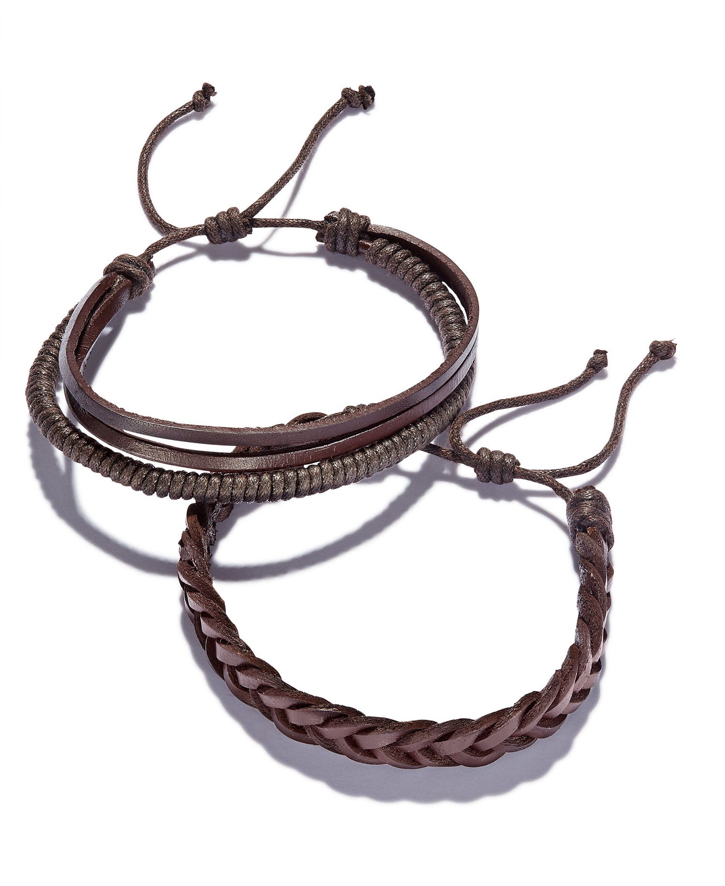 Rogue Accessories Men's Brown 3-Pc. Braided Bracelet