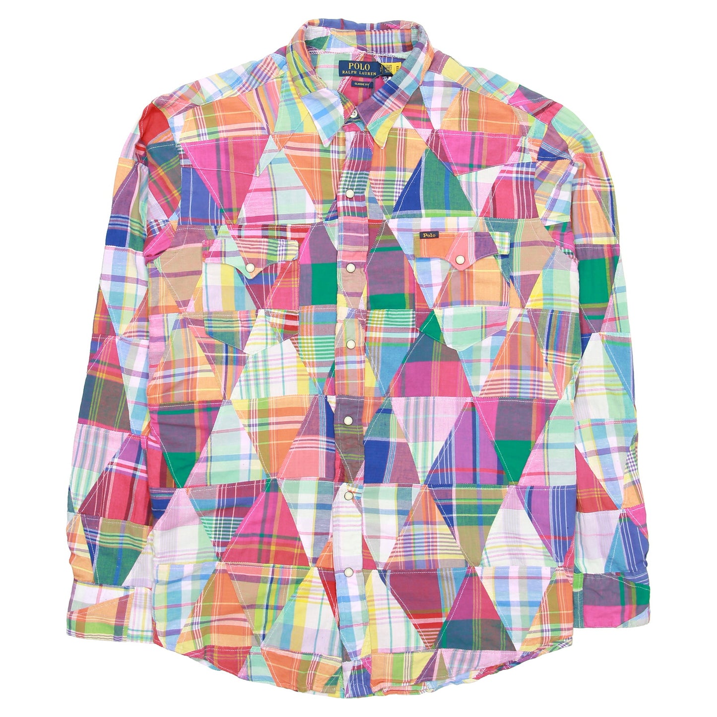 Polo Ralph Lauren Men's Madras Patchwork Plaid Classic Fit Button Up Shirt