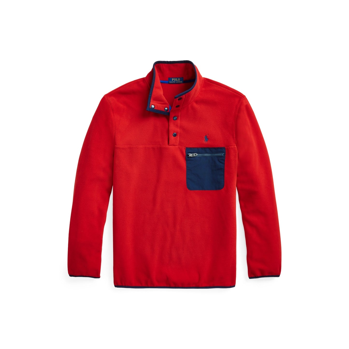 Polo Ralph Lauren Mens RL Red Mockneck Fleece Jacket