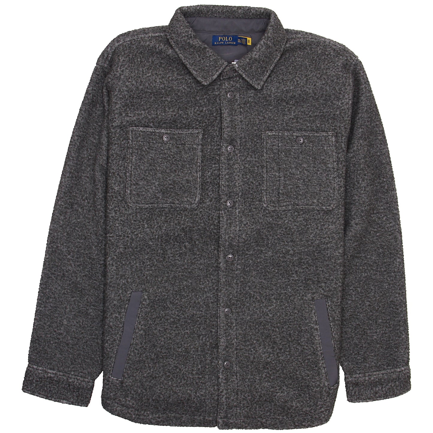 Polo Ralph Lauren Men's Grey Heather Overshirt Brushed Fleece Shirt Jacket