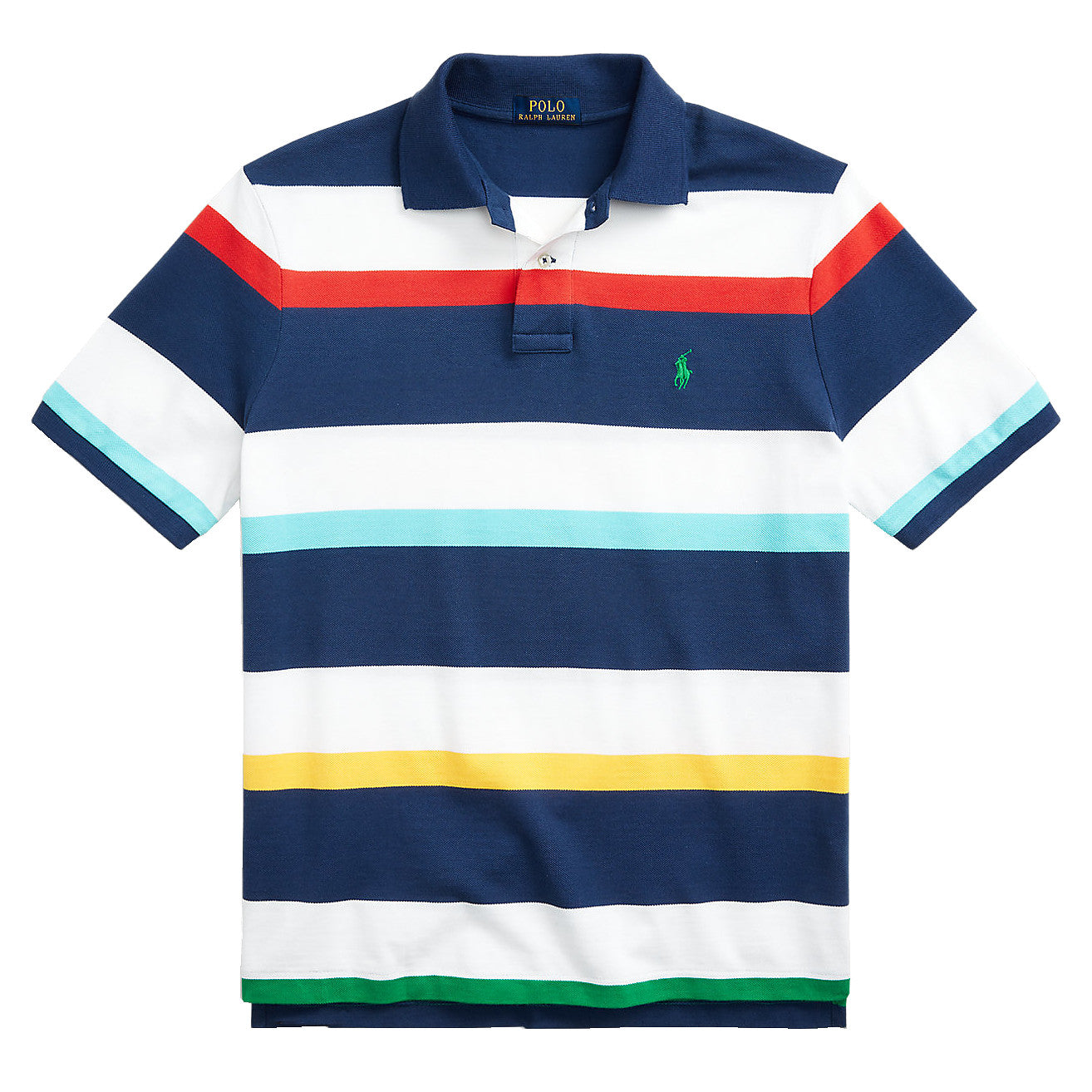 Polo Ralph Lauren Men's Classic Fit Cotton Blue Multi Striped Polo Shirt