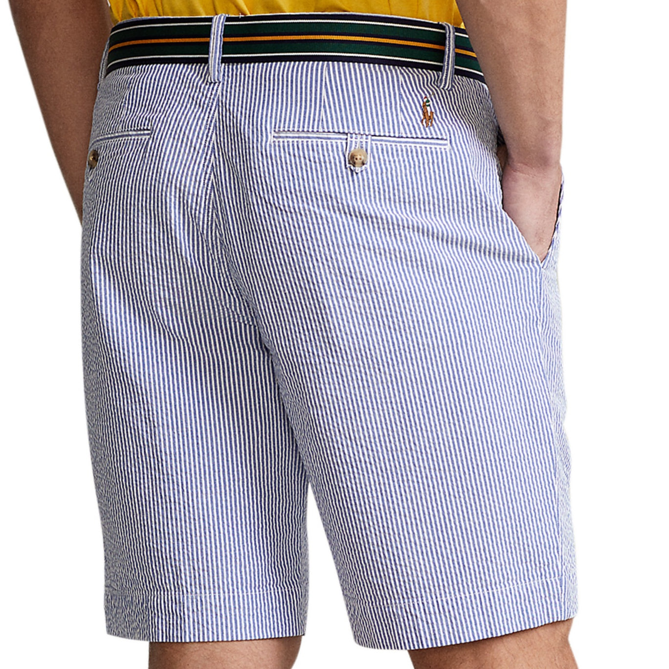 Polo Ralph Lauren Men's Blue Seersucker Stretch Classic-Fit Shorts