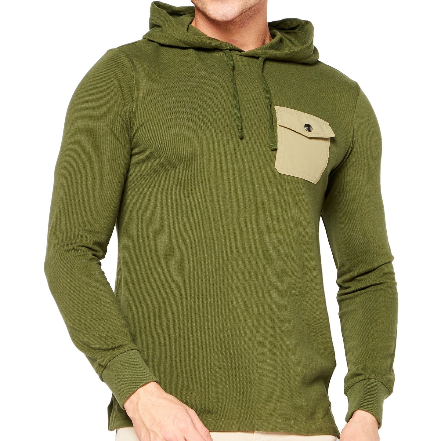 Polo Ralph Lauren Men's Green Cotton Mesh Pocket Pullover Hoodie