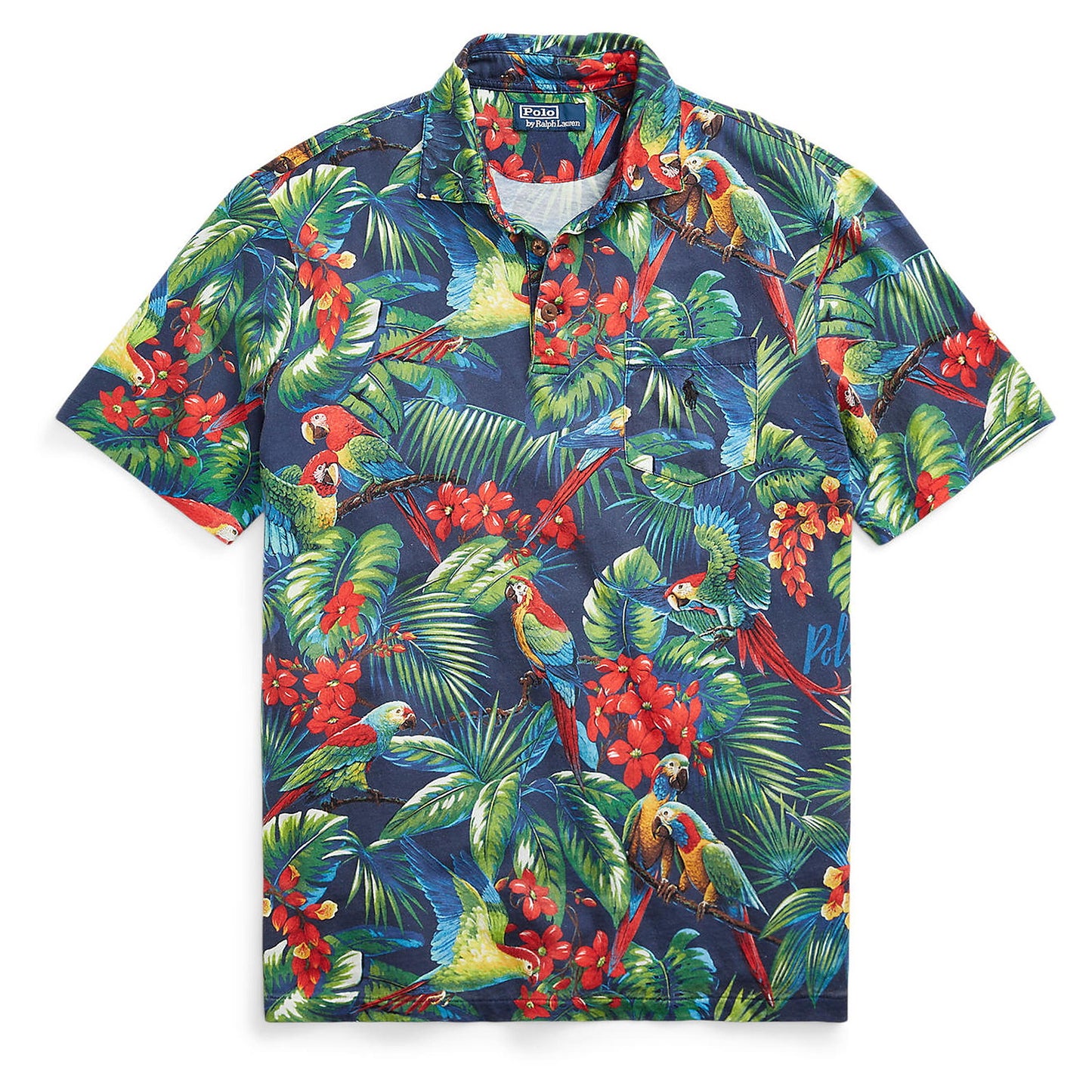 Polo Ralph Lauren Men's Classic Fit Parrot Tropical Print Polo Shirt