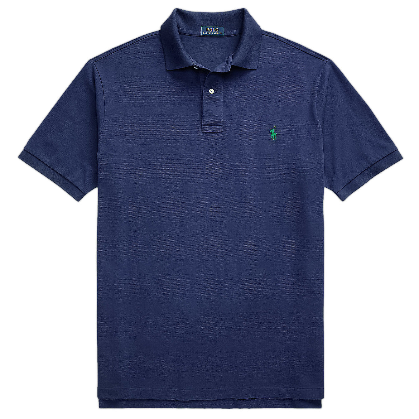Polo Ralph Lauren Men's Blue Cotton Mesh Polo Shirt