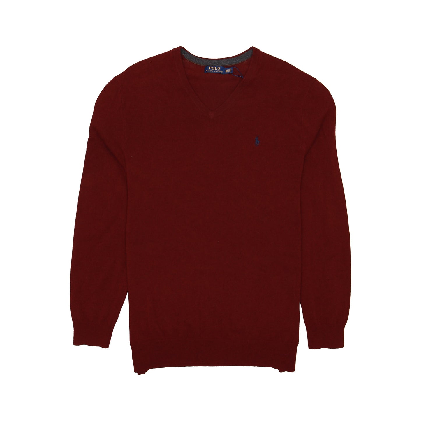 Polo Ralph Lauren Mens Wine Merino Wool V-Neck Sweater