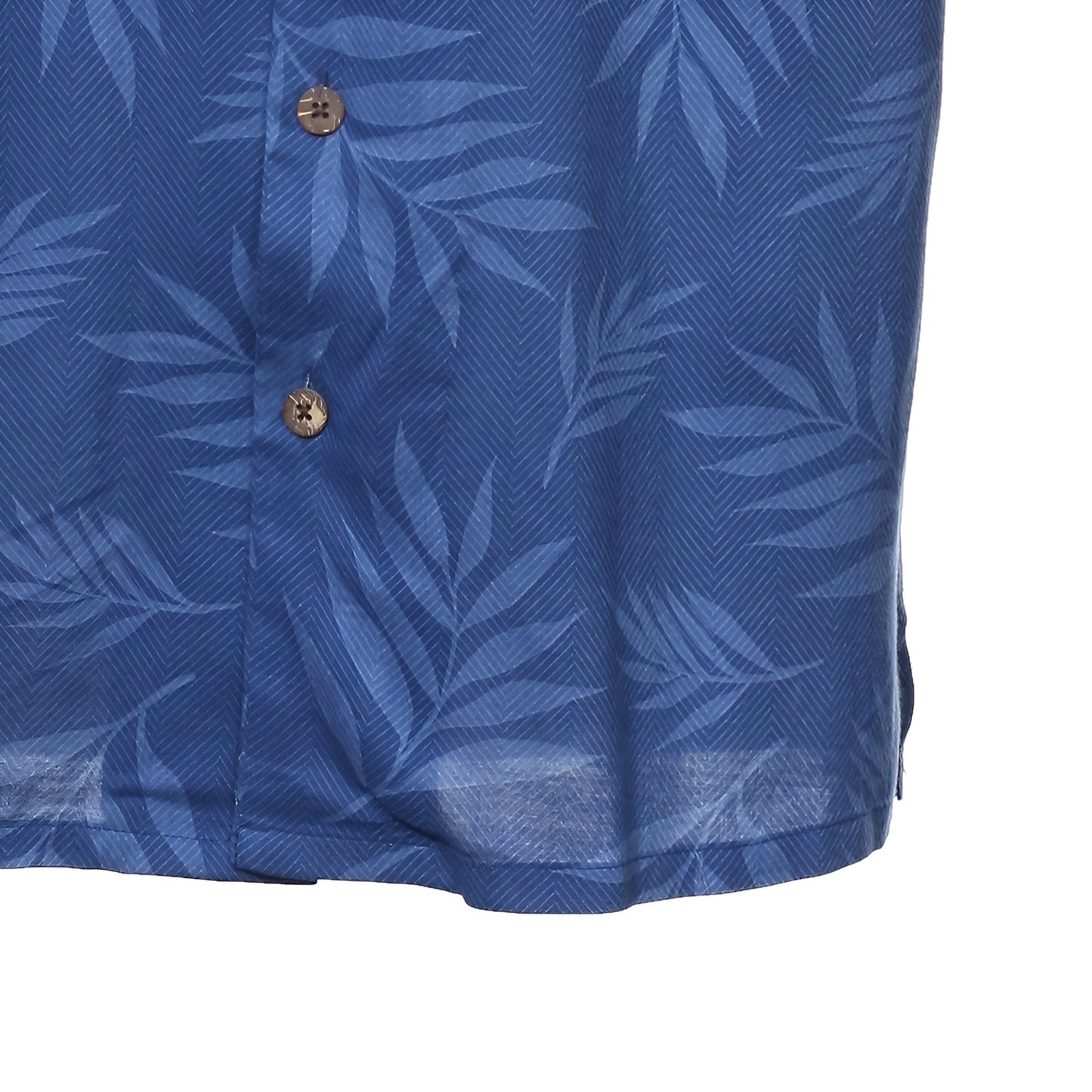 John Ashford Men's Blue Camp Shirt, Tropical Print, Short Sleeve, Button-Down