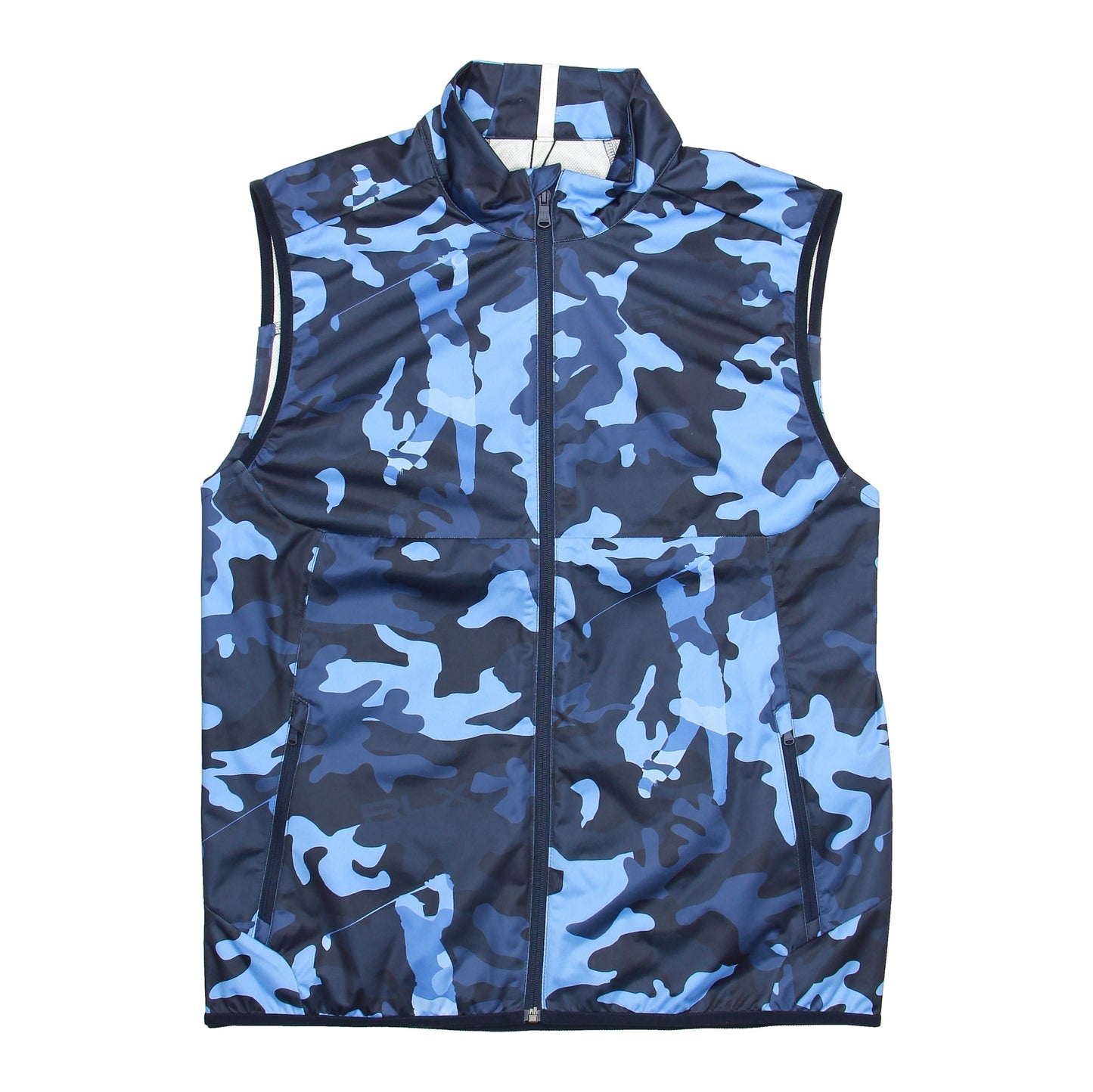 RLX Golf Ralph Lauren Mens Blue Camo Lightweight Sports Vest Water Repellent