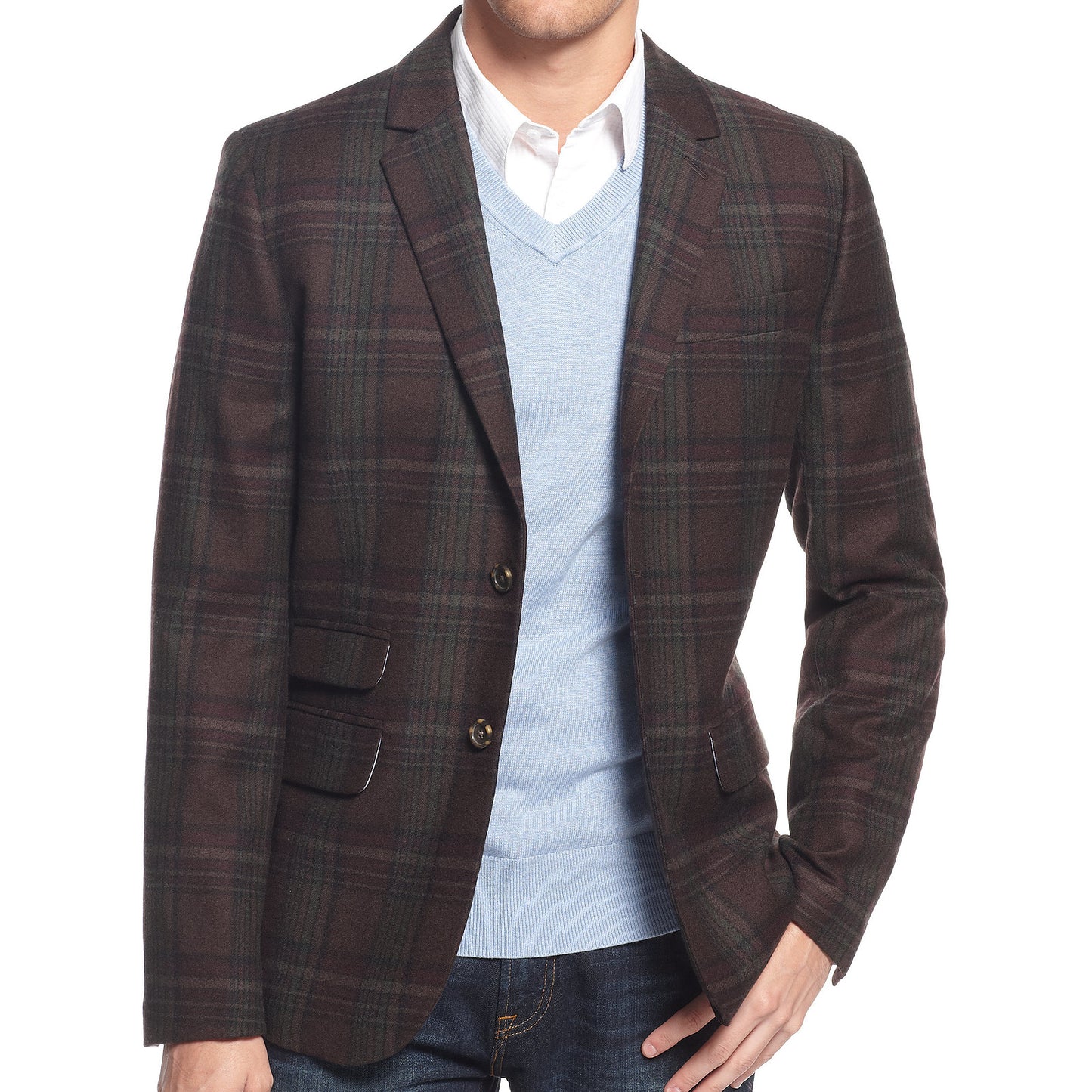 Tommy Hilfiger Mens Chocolate Middlebury 2 Button Sport Coat Suit Jacket