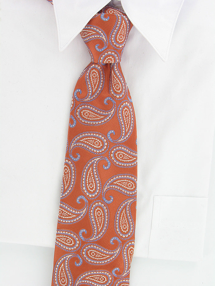 Michael Kors Orange, Blue and White Paisley Tie