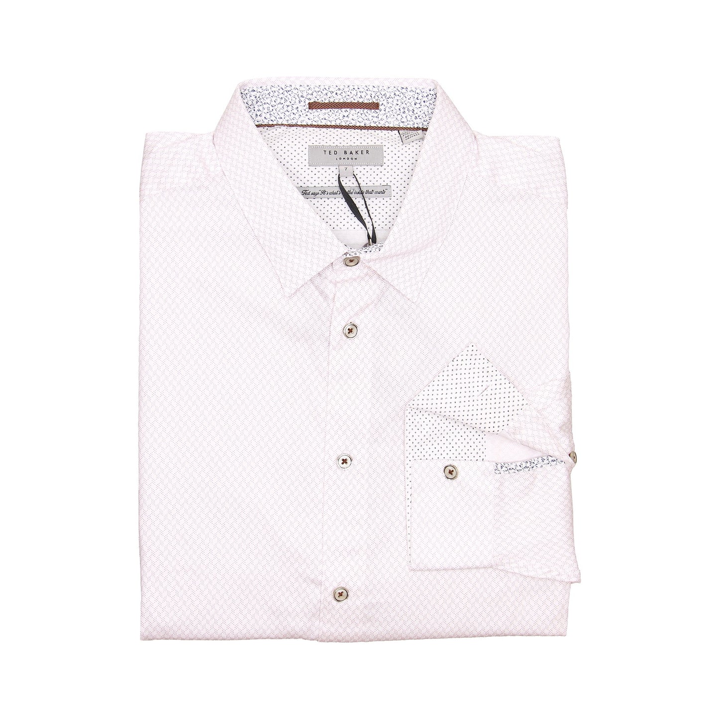 Ted Baker Senne Mens Orange/White Geo Print Button Down Shirt