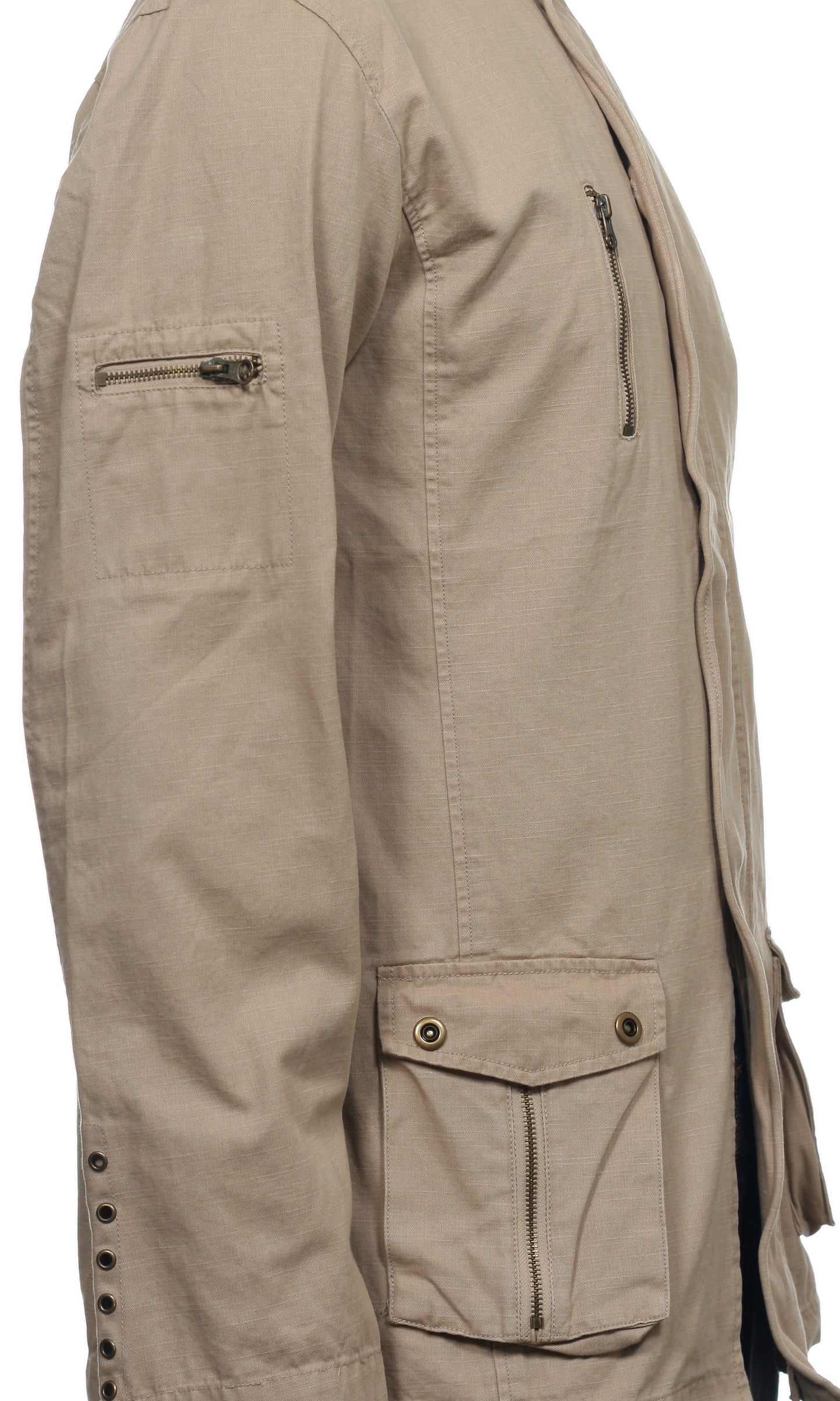 Smash Men's Khaki Embroidered Coat