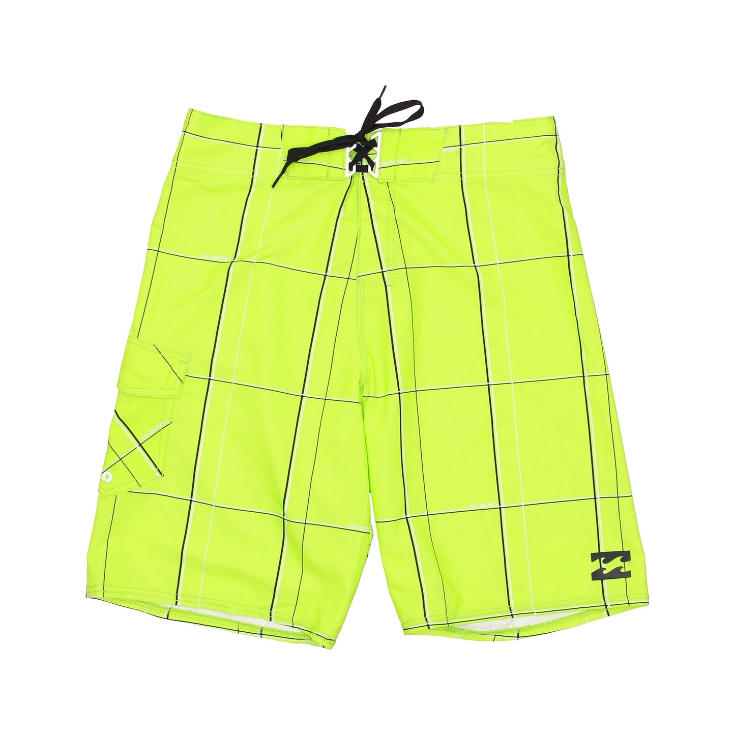 Billabong PlatinumX PX3 Stretch Packable Mens Green Plaid Board Shorts