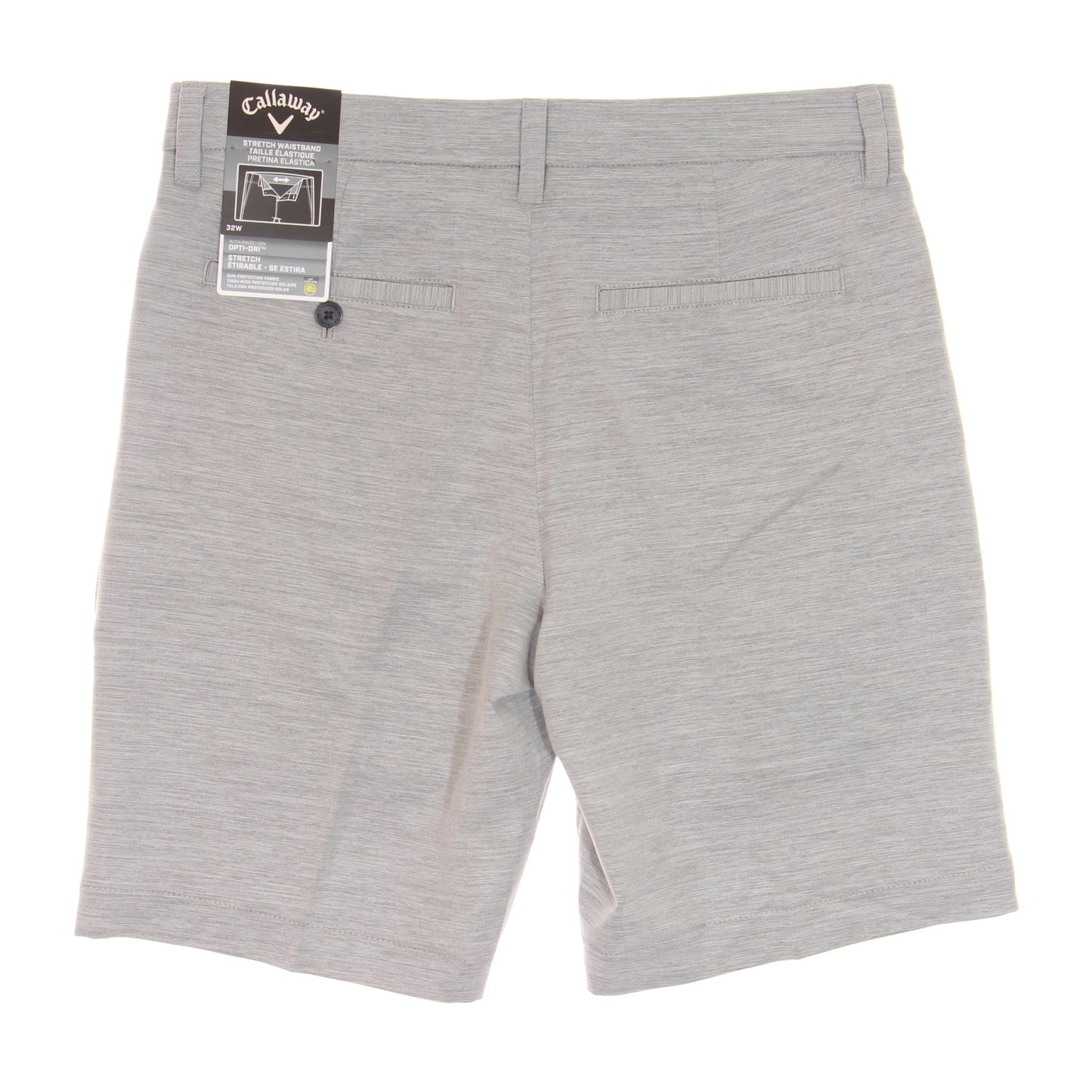 Callaway Golf Mens Charcoal Micro Striped Flat Front Walking Shorts