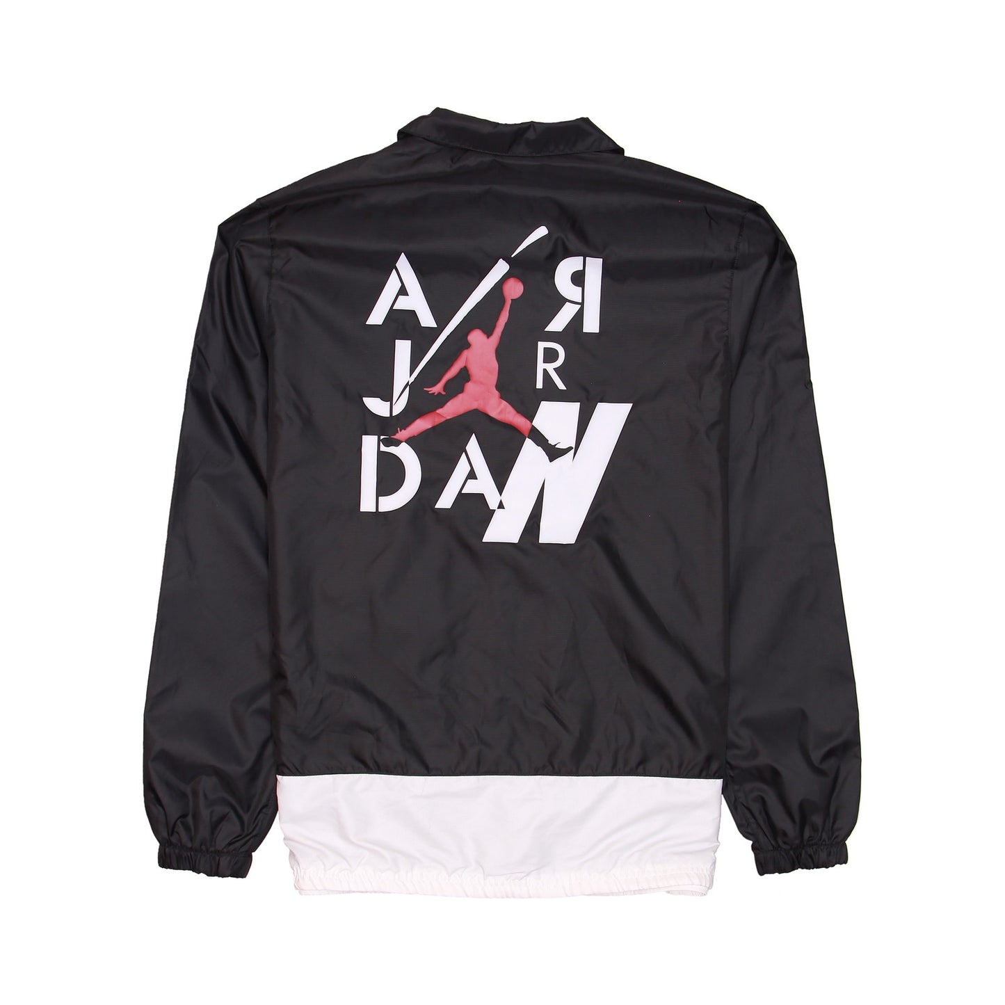 Nike Jordan Legacy Mens Black Color Block AJ 4 Coach Windbreaker Jacket