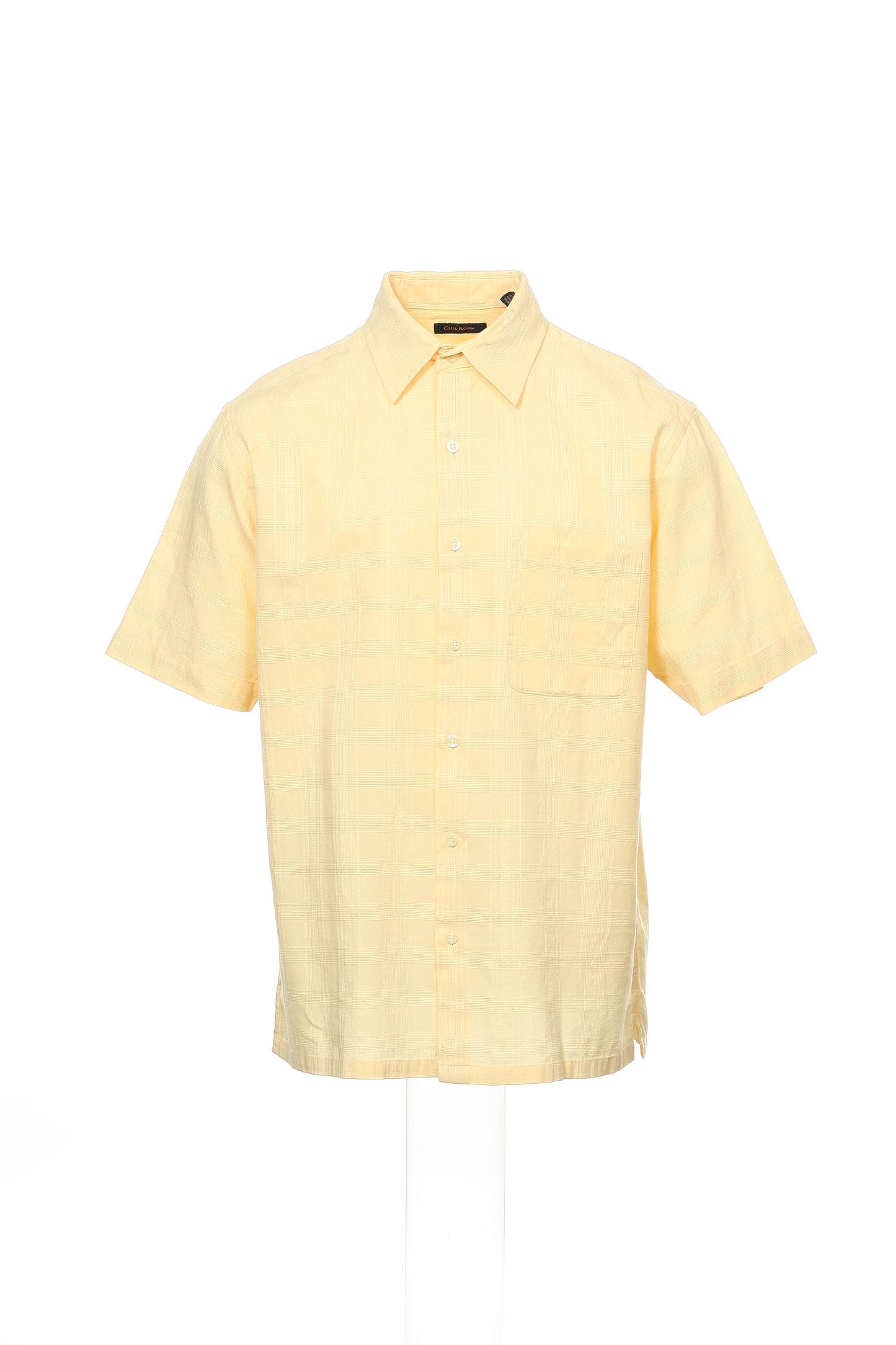 Club Room Men's Yellow Checked Camp Shirt