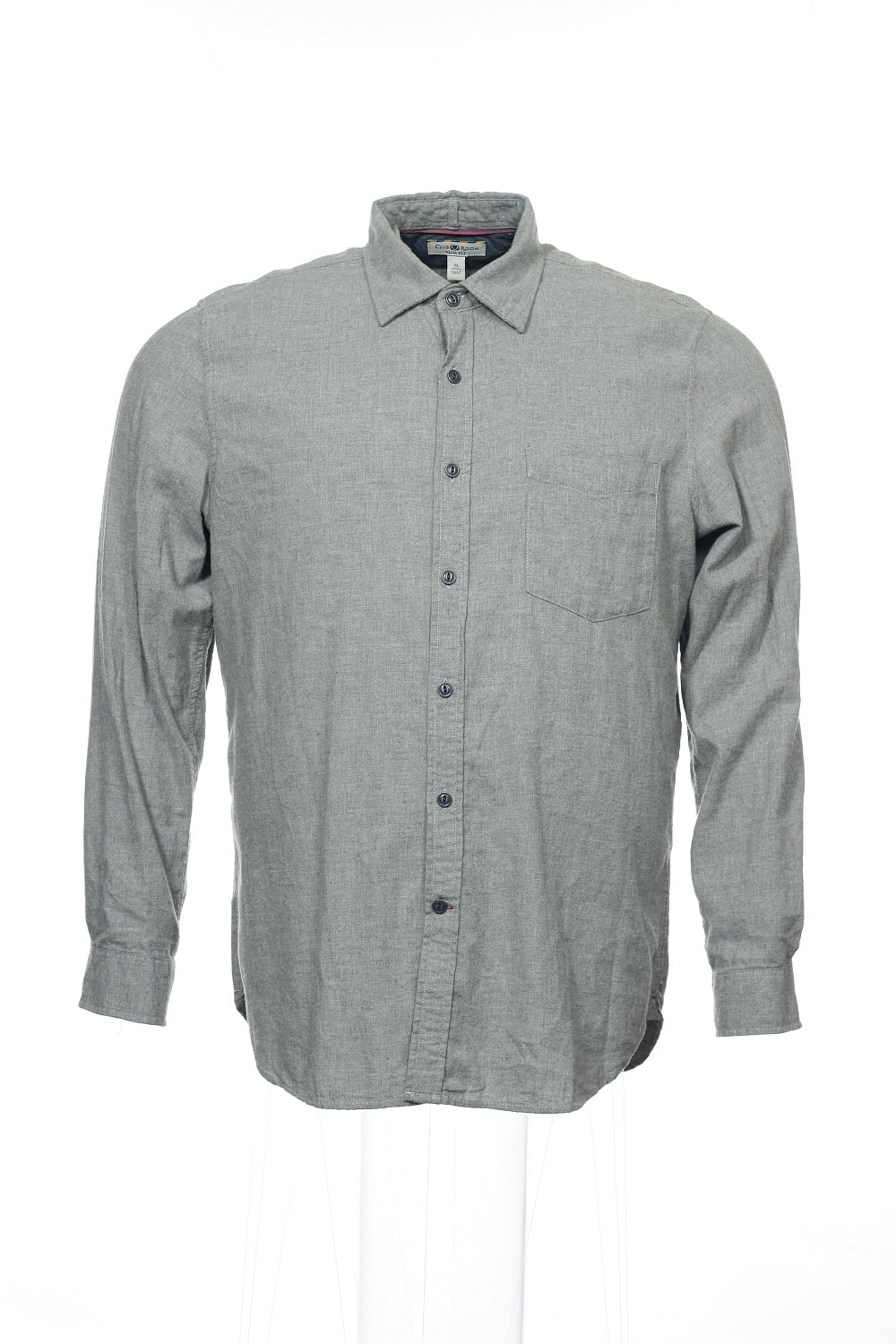 Club Room Men's Light Gray Heather Button Down Shirt