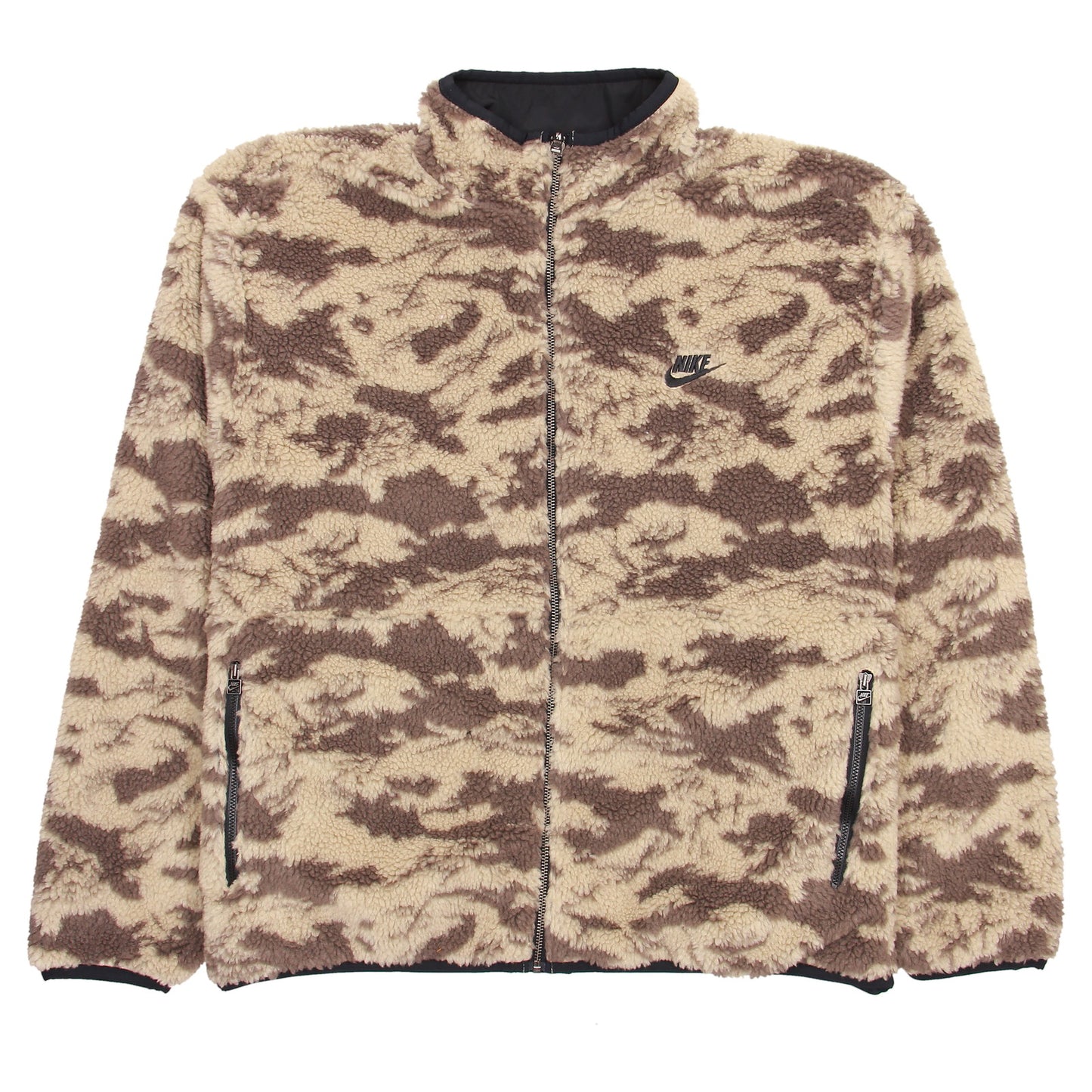 Nike Men's Ripstop Sail/Black Reversible Winterized Zip Fleece Jacket