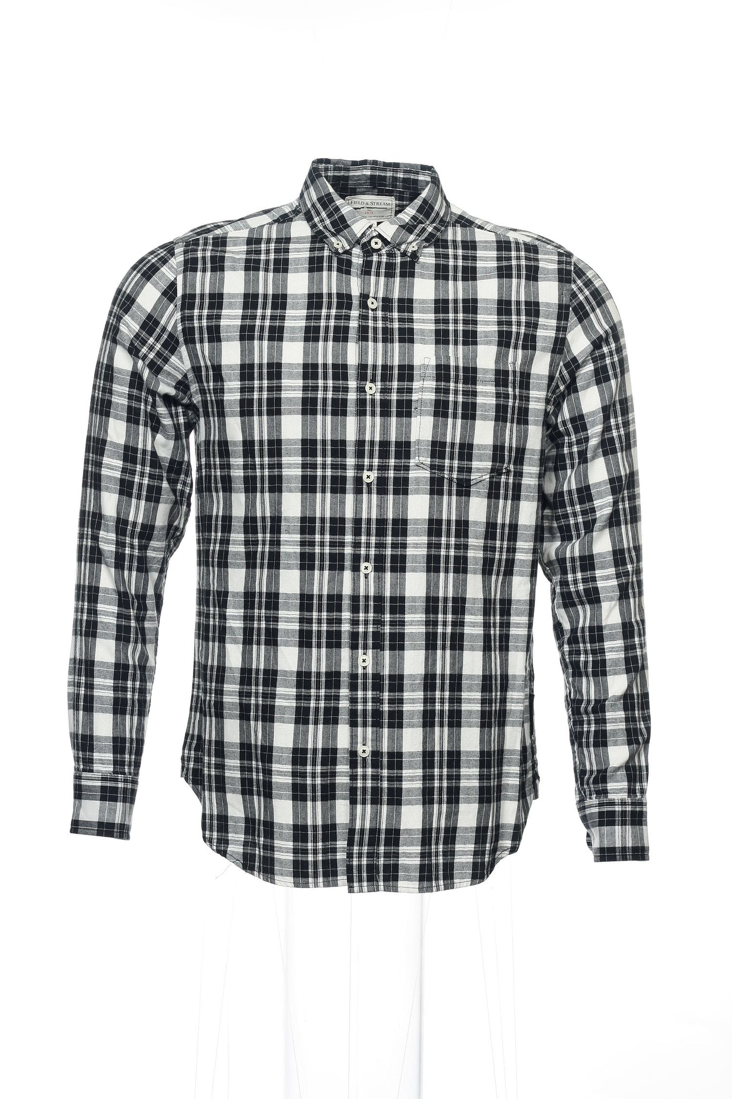 Field & Stream Men's Black Plaid Button Down Shirt