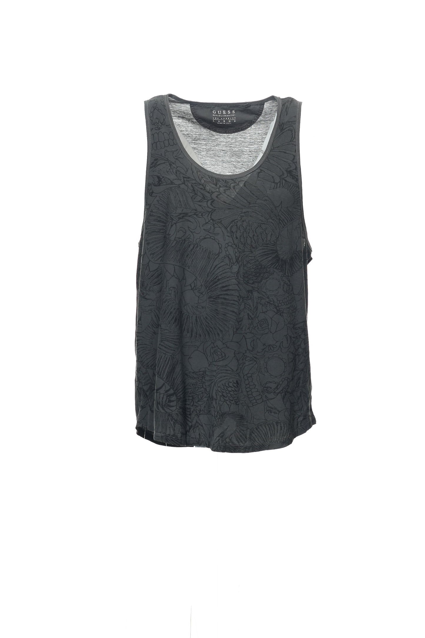 Guess Men's Gray Graphic Tank Top