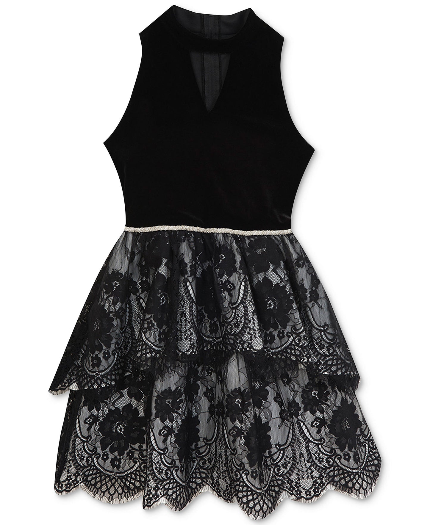 Rare Editions Girls Lace Ruffle Party Dress