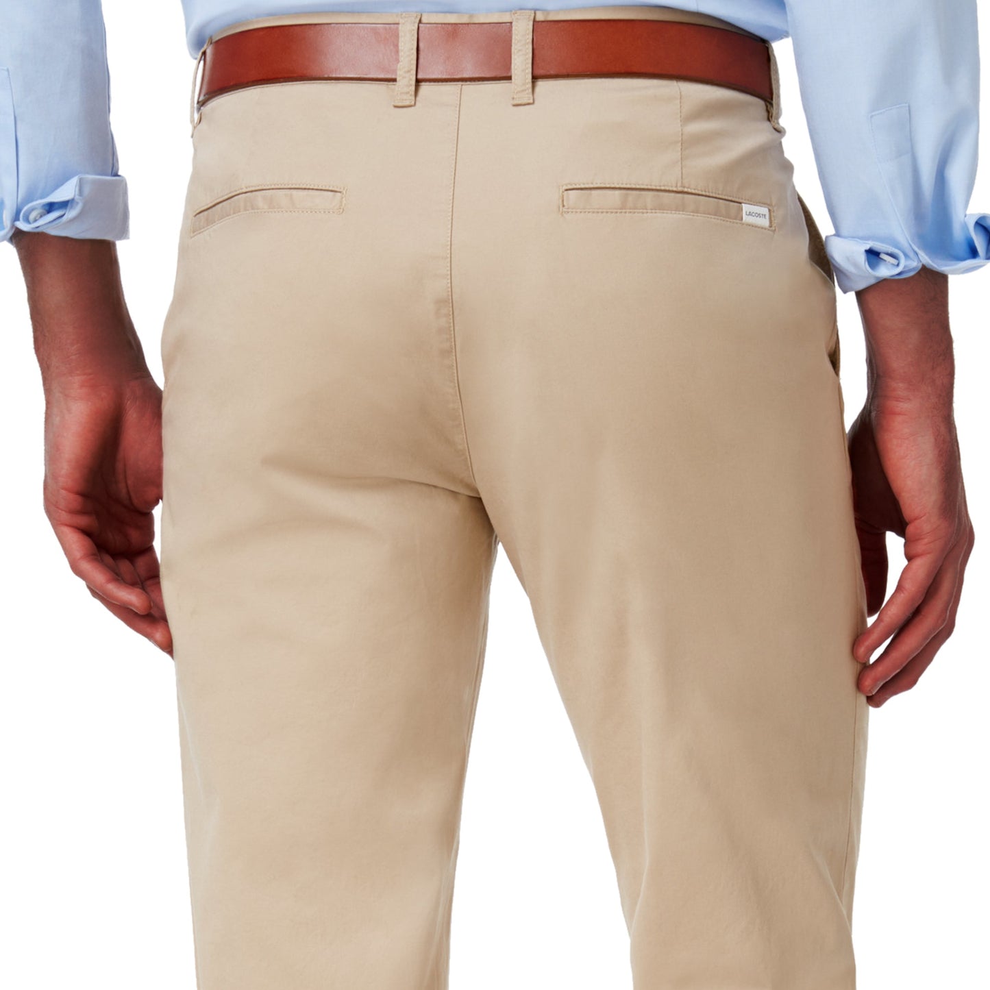 Lacoste Men's Macaroon Slim-Fit Twill Flat Front Pants