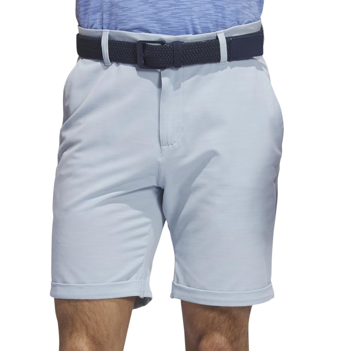 Adidas Golf Men's Wonder Blue Textured Flat Front Cuffed Golf Shorts