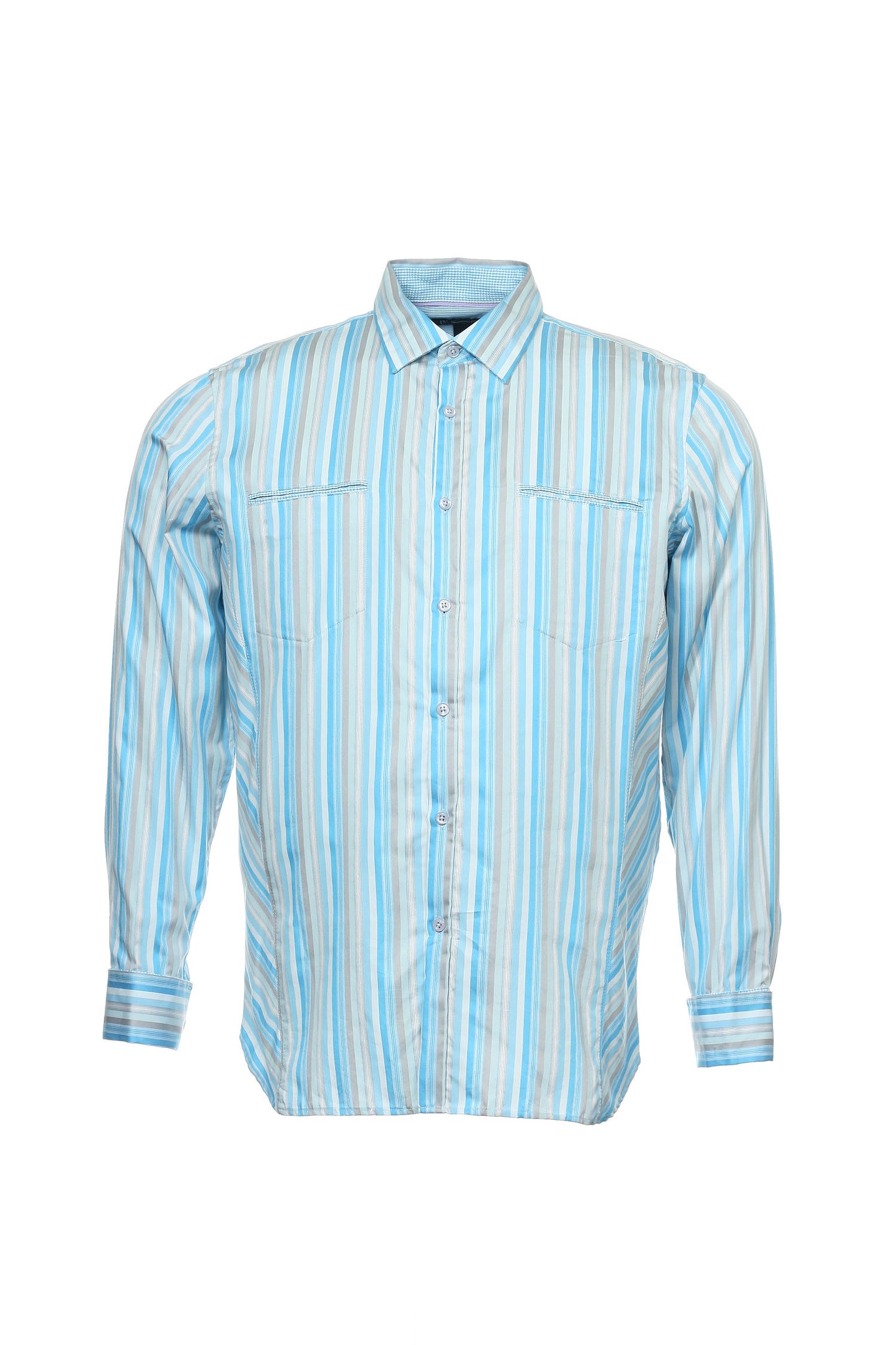 INC International Concepts Men's Light Blue Vertical Striped Button Down Shirt