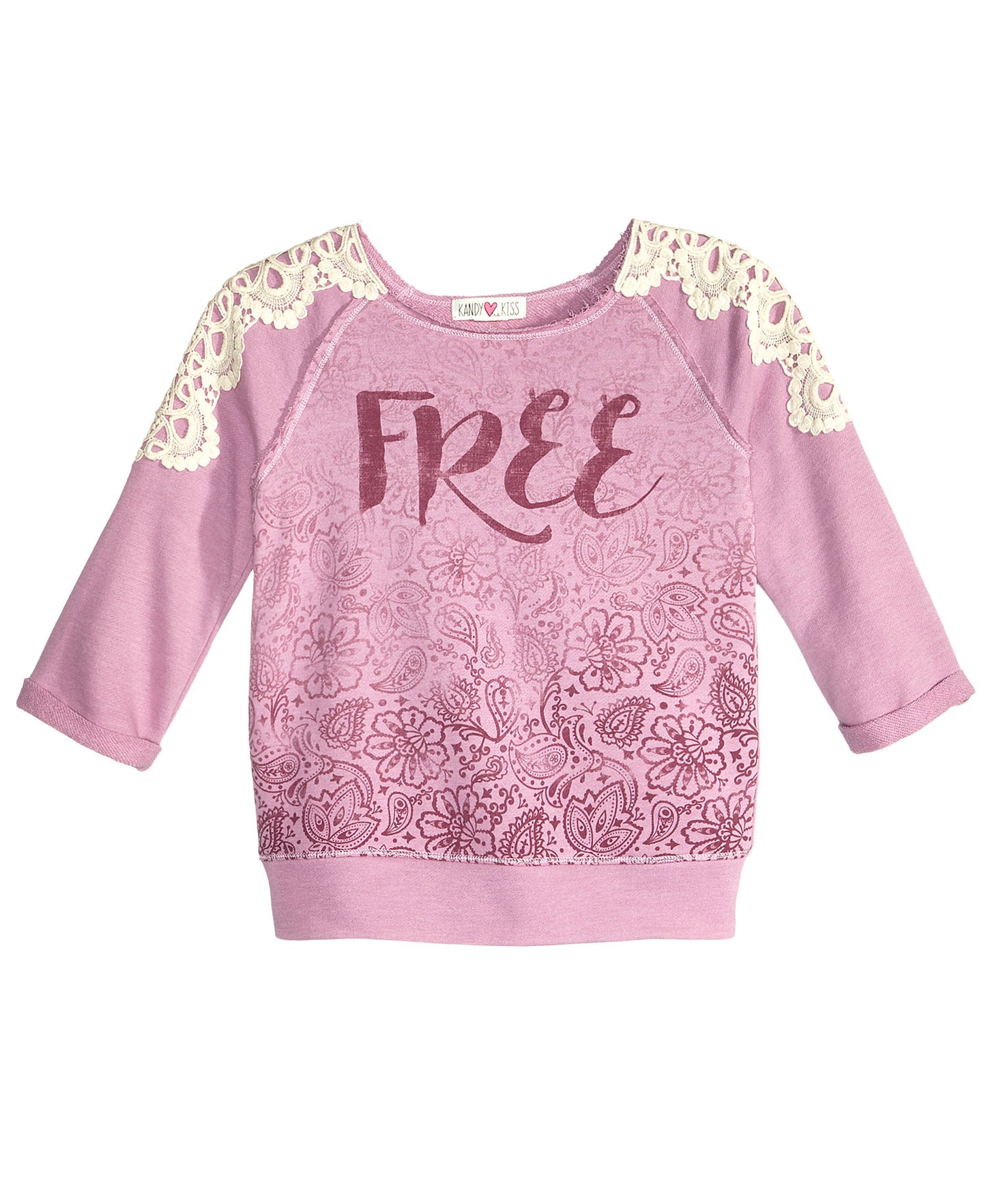 Kandy Kiss Girls Mauve Crew Neck Sweatshirt