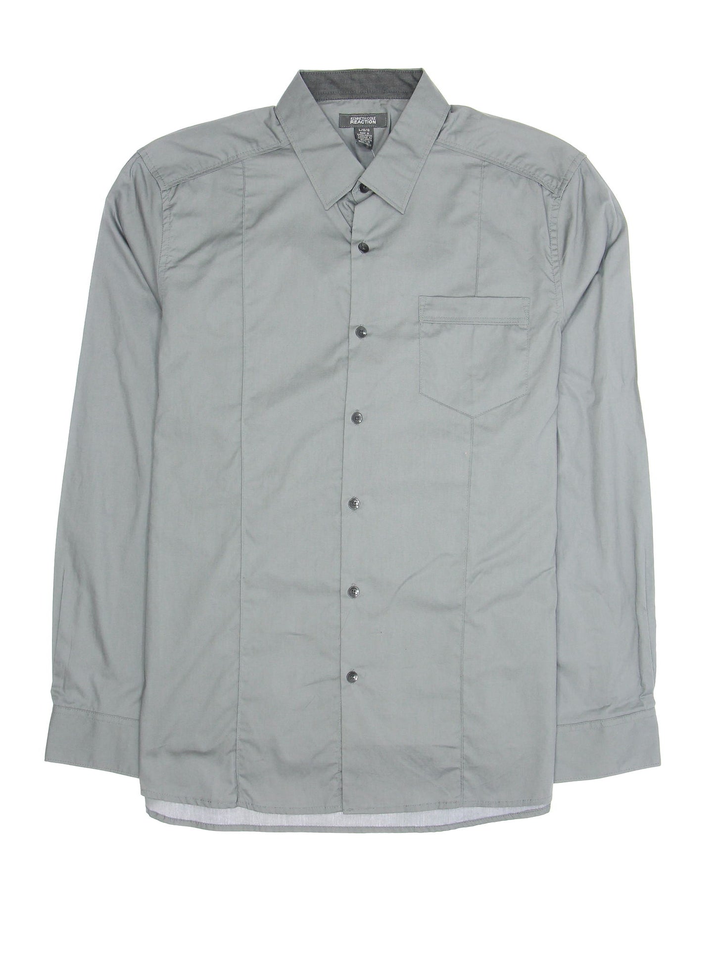 REACTION by Kenneth Cole Men's Gray Button Down Shirt
