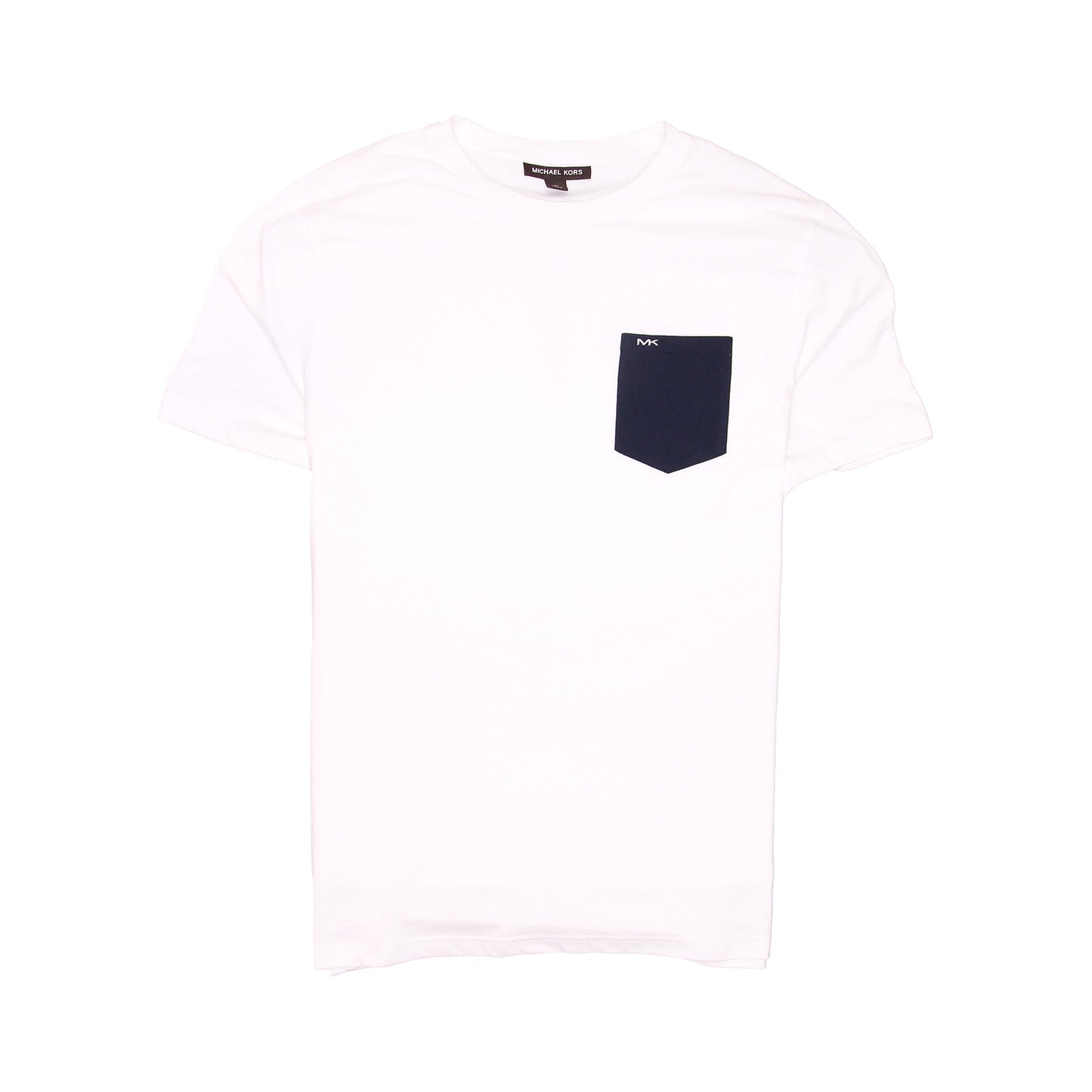 Michael Kors Men's White Striped Short Sleeve Crew Neck T-Shirt