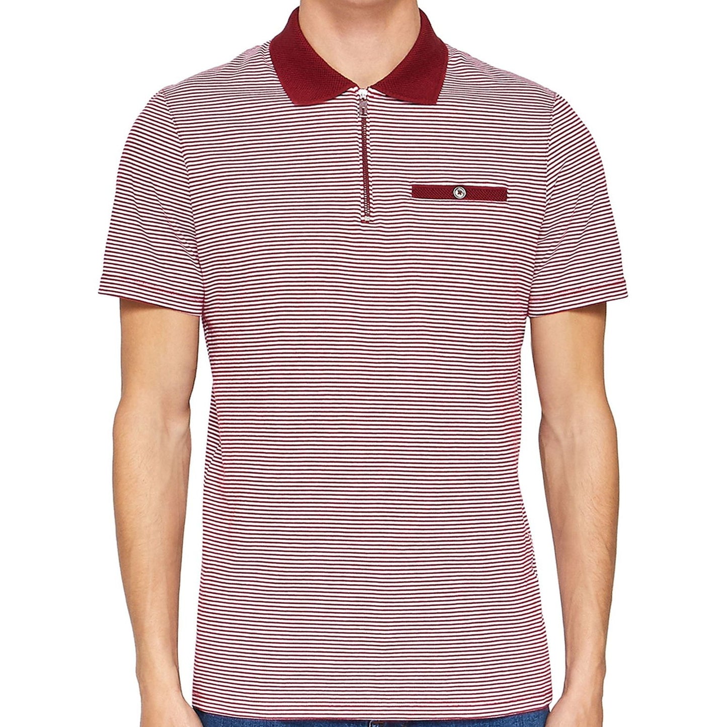Ted Baker 'Whippet' Mens Coral Flat Knit Collar Regular Fit Polo Shirt
