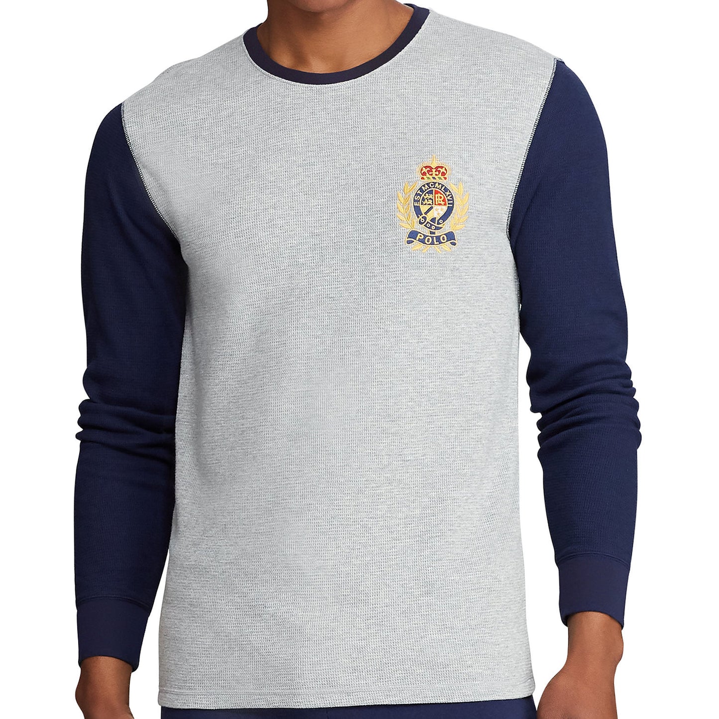 Polo Ralph Lauren Mens Gray Thermal Knit Pajama Shirt