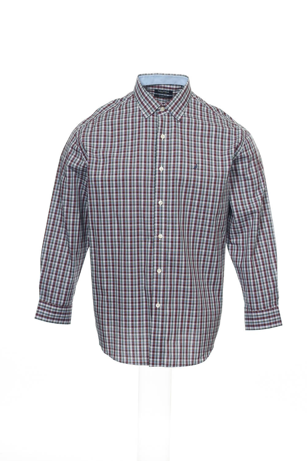Nautica Men's Red Plaid Button Down Shirt