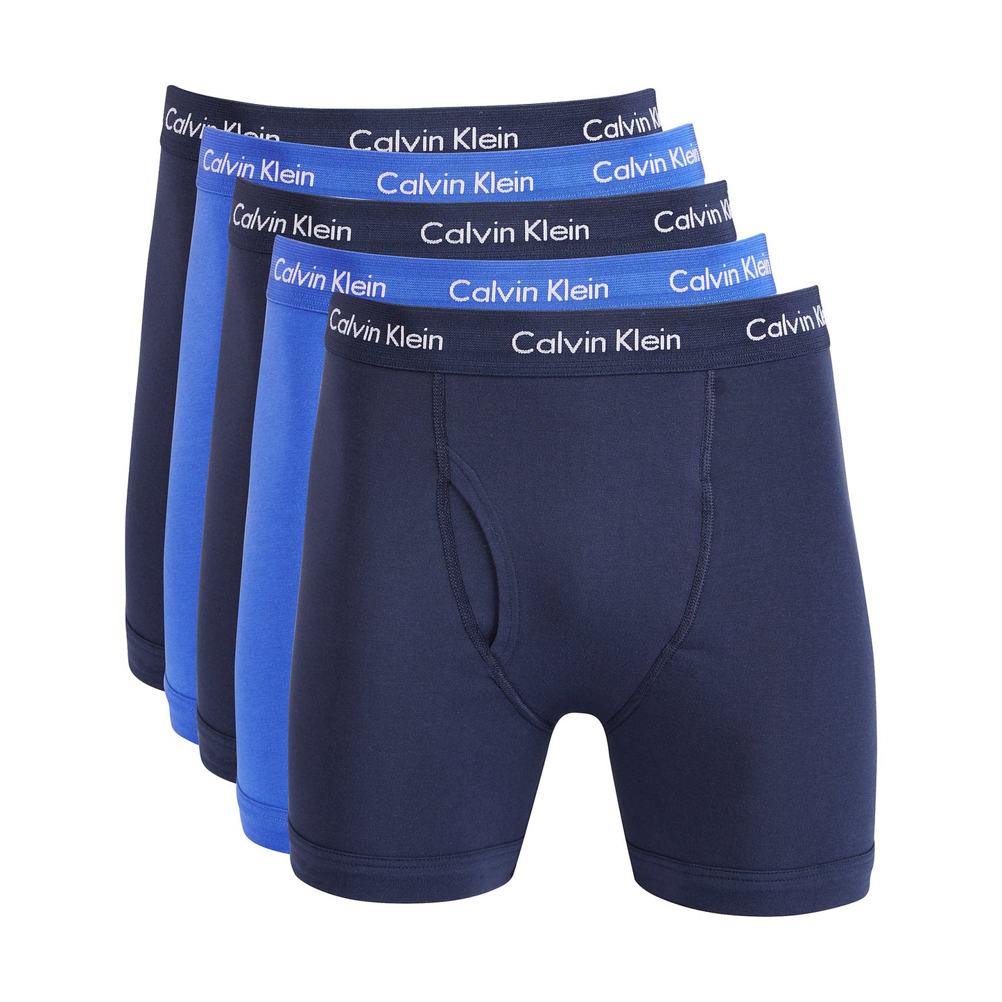 Calvin Klein Men's 5-Pack Blues Cotton Stretch Wicking Boxer Briefs