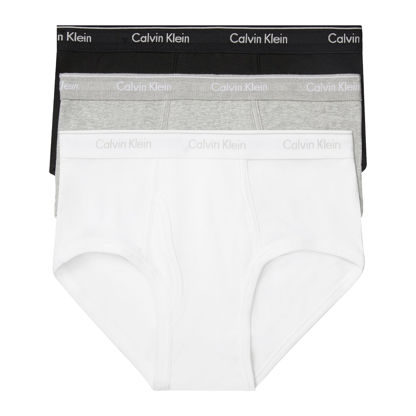 Calvin Klein Men's Big & Tall 3-Pack Black/White/Gray Classic Fit Cotton Briefs