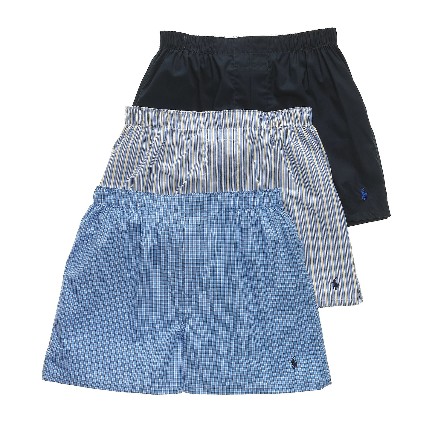Polo Ralph Lauren Mens 3-Pk. White/Cannes/Jarvis Classic Woven Cotton Boxers