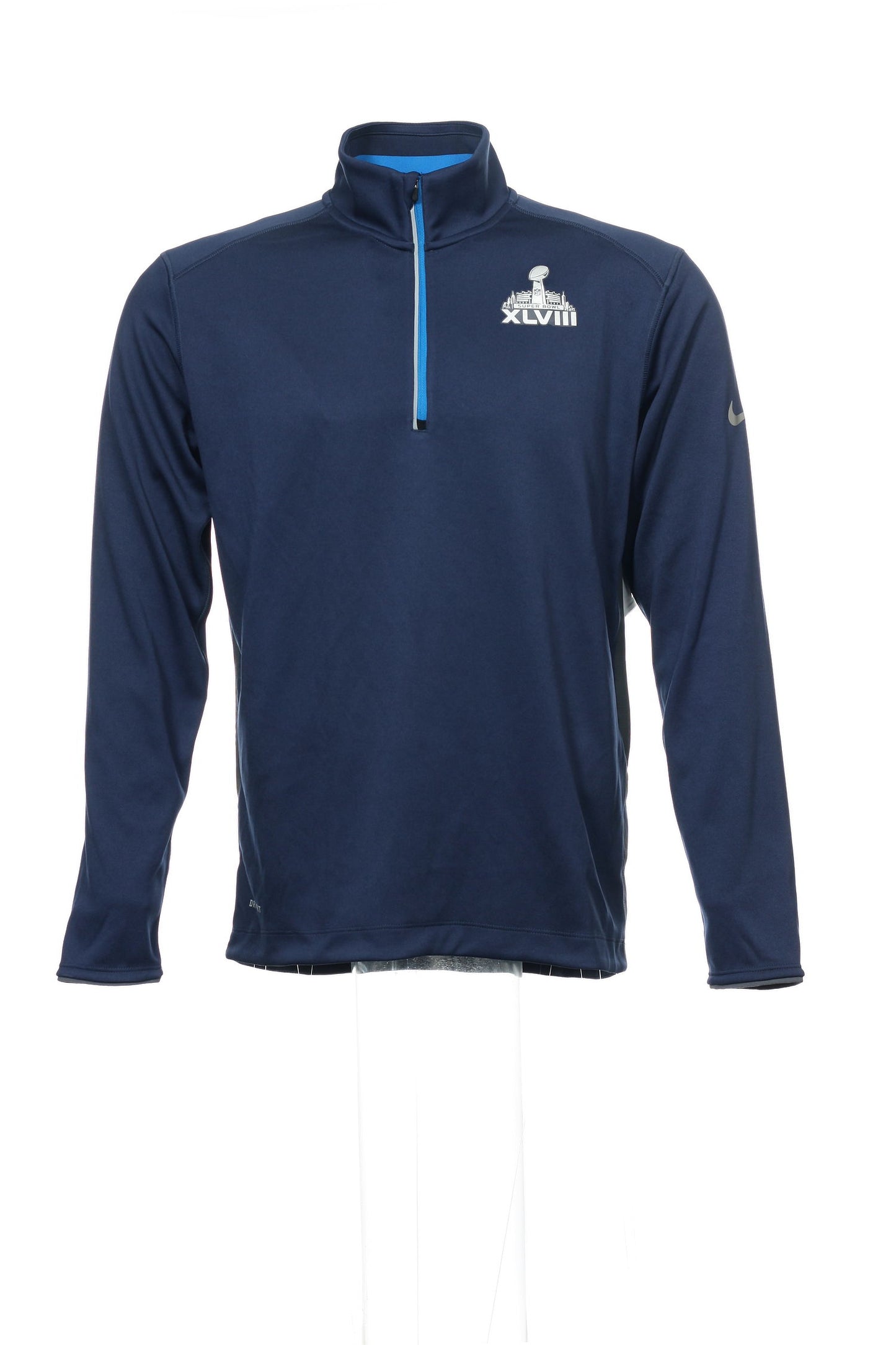 Nike Men's Blue Super Bowl XLVIII Half Zip Sweatshirt