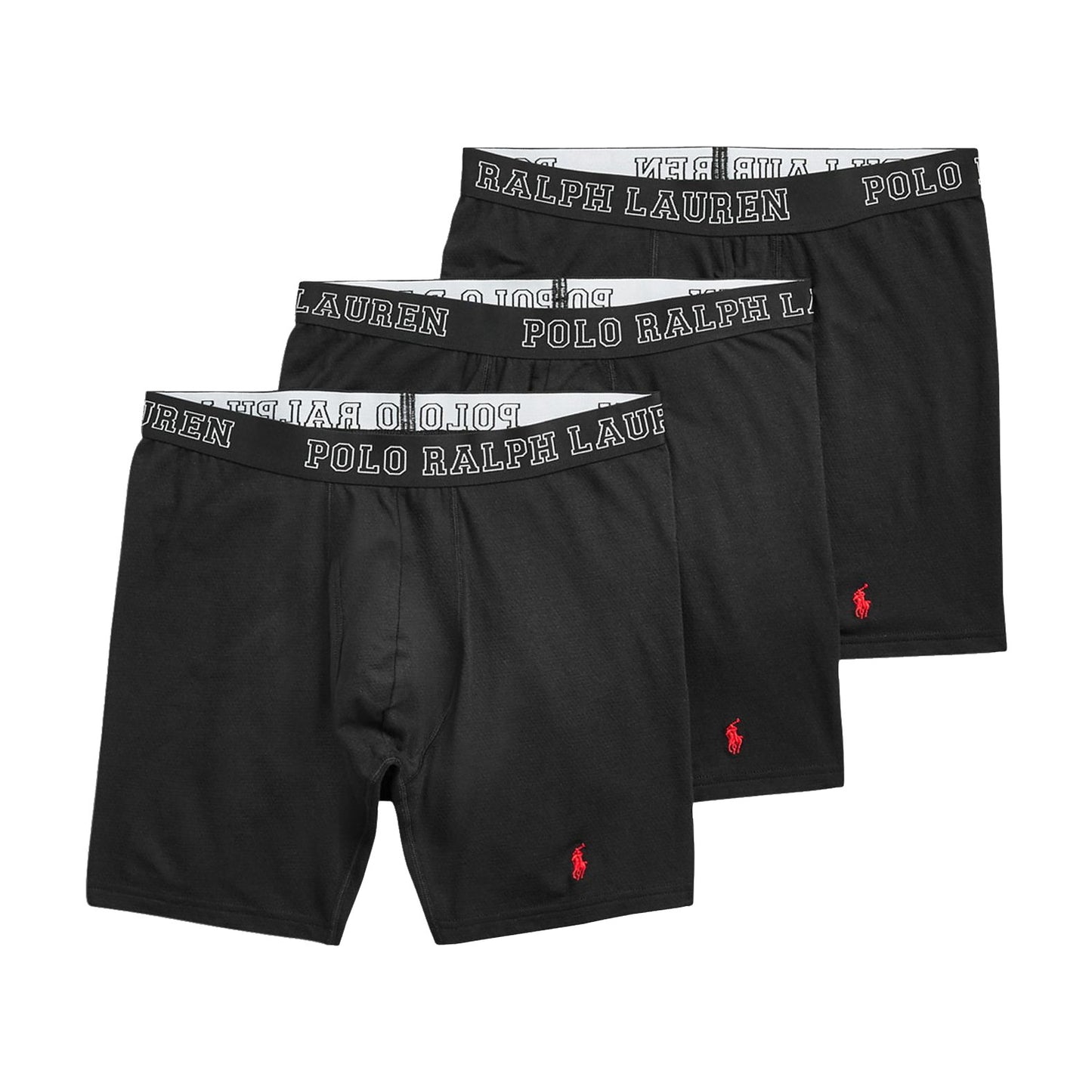 Polo Ralph Lauren Men's 3-Pack Black Breathable Wicking Boxer Briefs $45